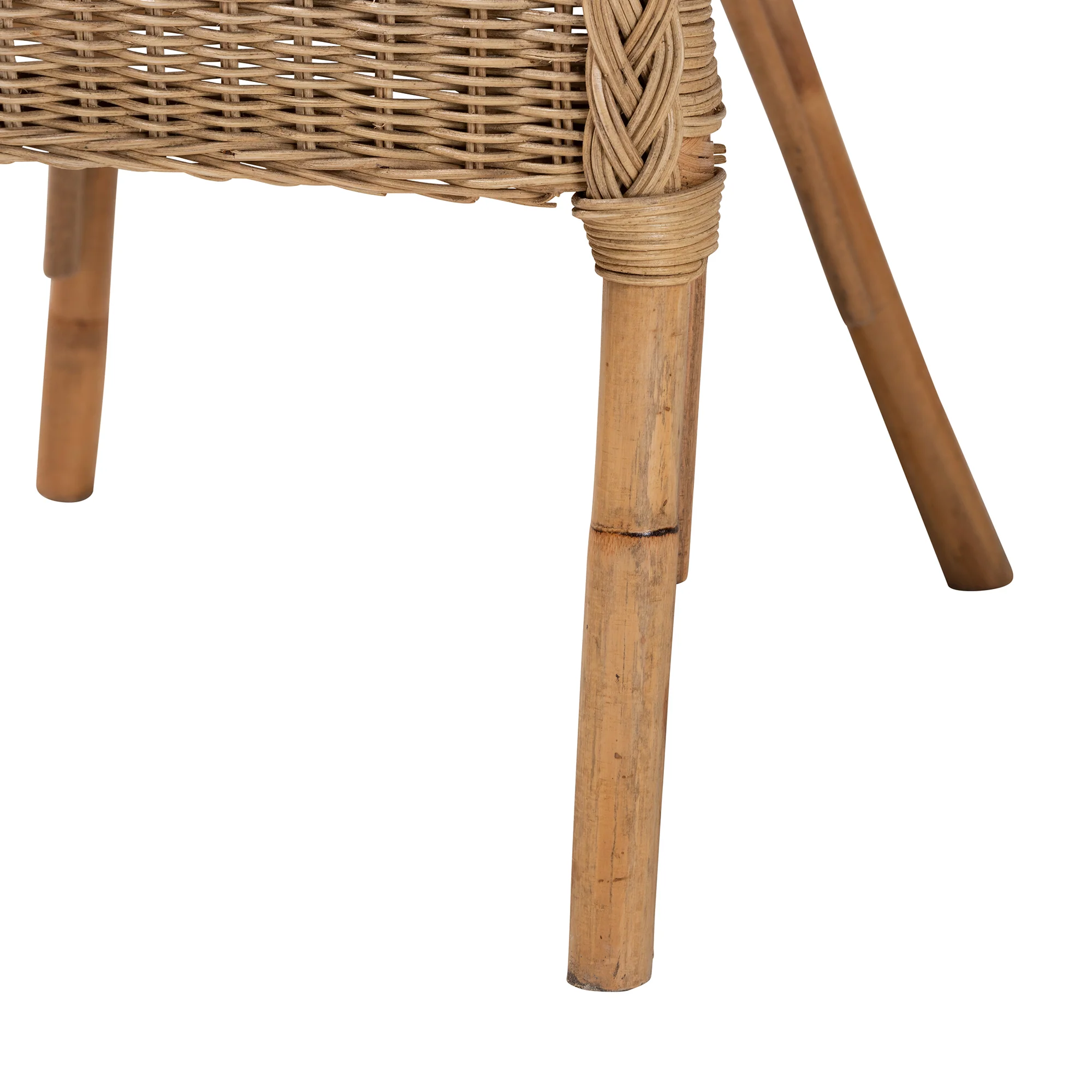 Baxton Studio Abbey Modern Bohemian Natural Brown Antique Rattan 3-Piece Living Room Set - Image 7