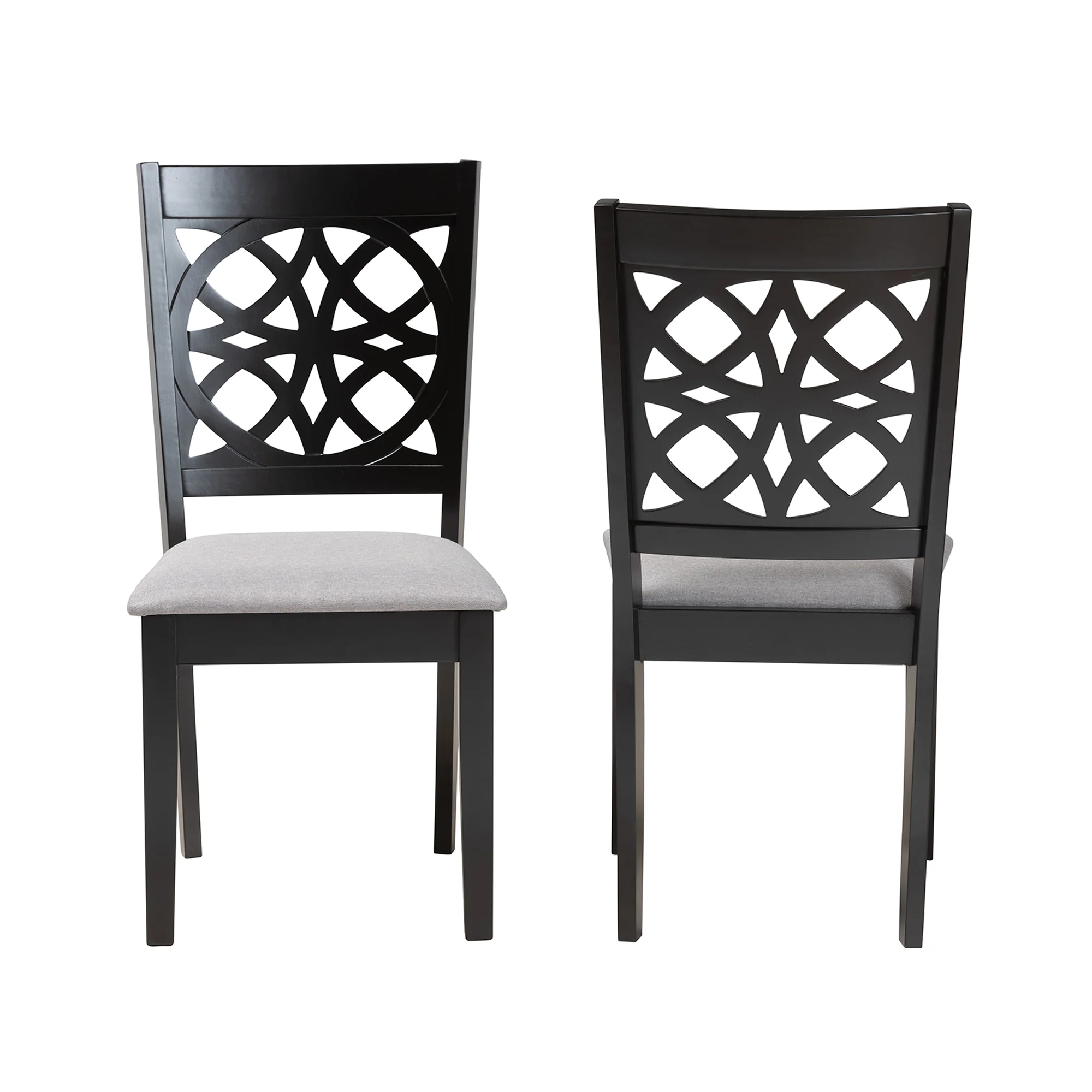 Baxton Studio Abigail Modern Beige Fabric and Dark Brown Finished Wood 2-Piece Dining Chair Set - Image 14