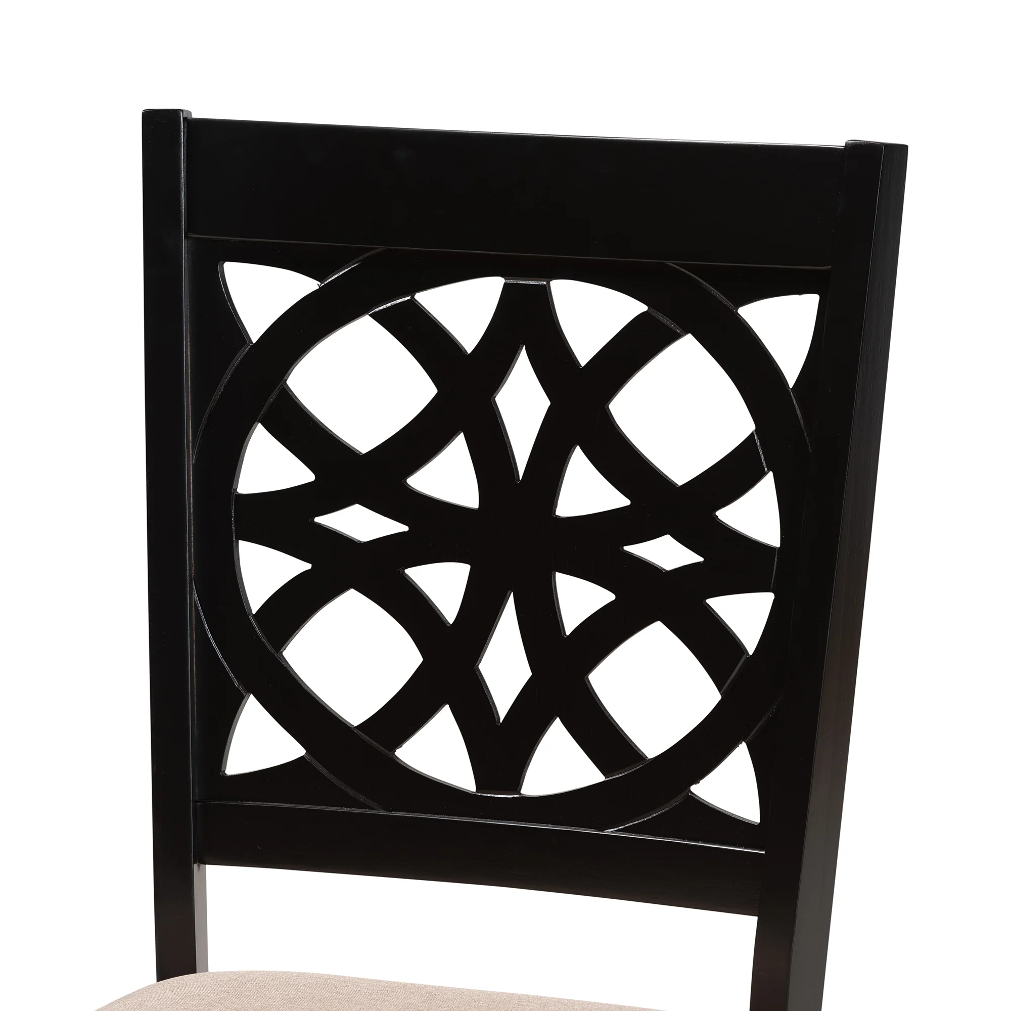 Baxton Studio Abigail Modern Beige Fabric and Dark Brown Finished Wood 5-Piece Dining Set - Image 8