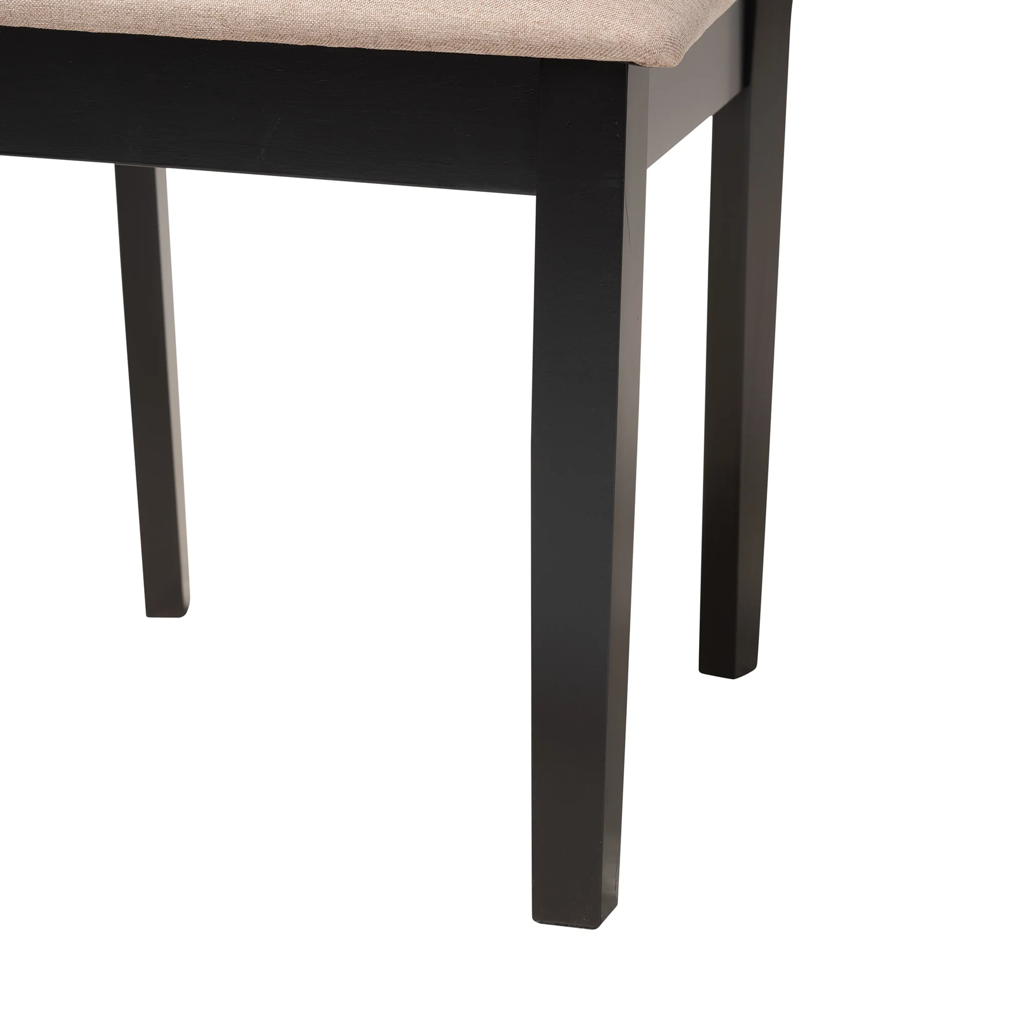 Baxton Studio Abigail Modern Beige Fabric and Dark Brown Finished Wood 6-Piece Dining Set - Image 11