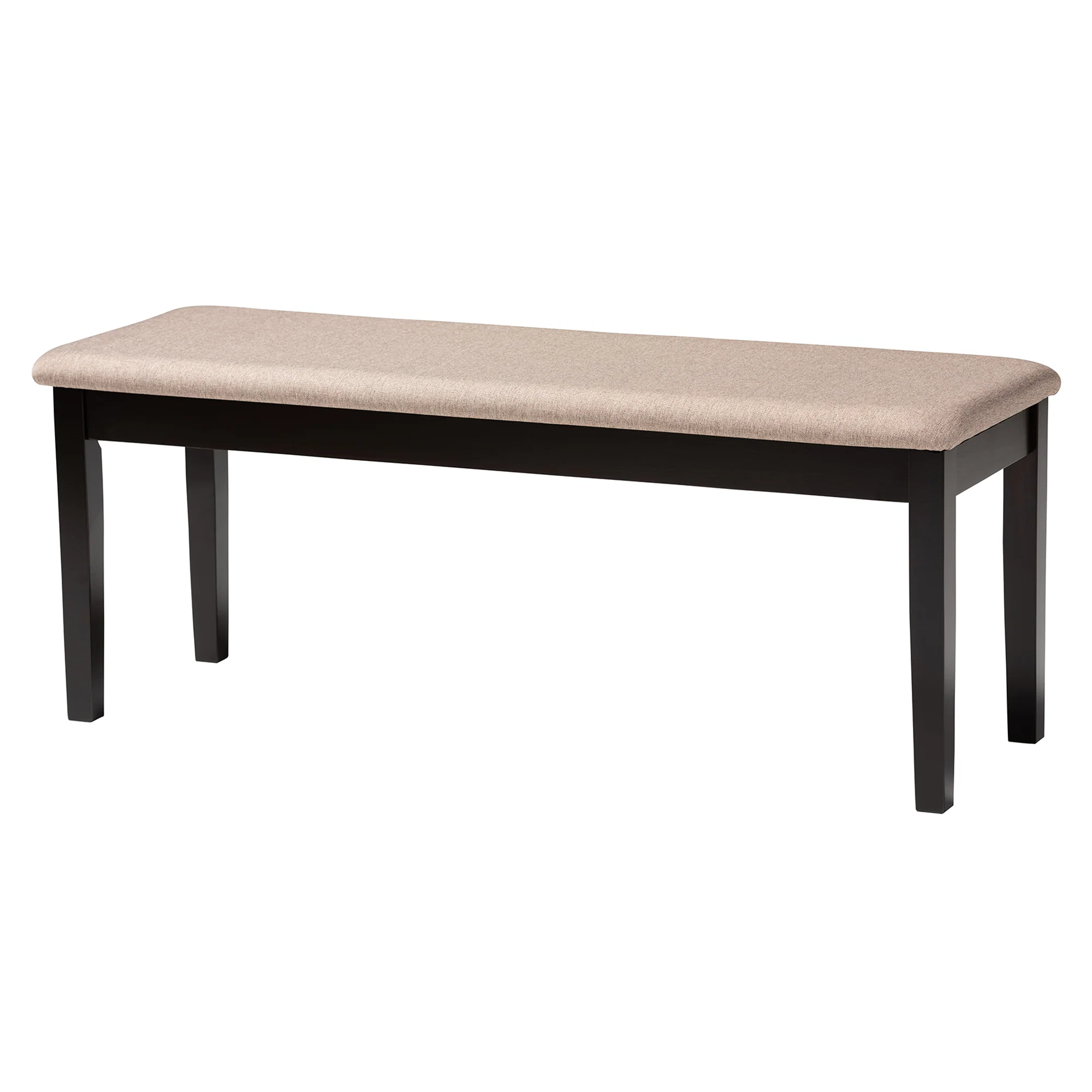 Baxton Studio Abigail Modern Beige Fabric and Dark Brown Finished Wood 6-Piece Dining Set - Image 7