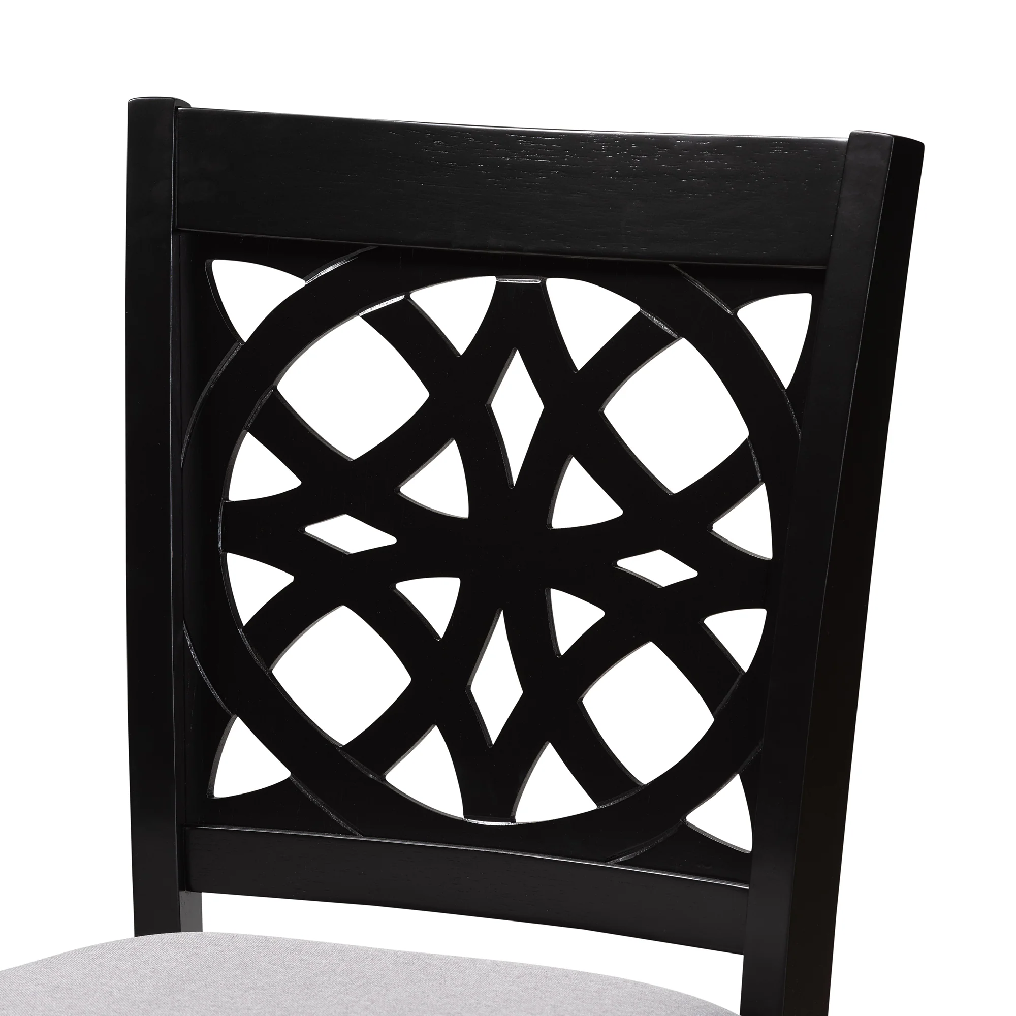 Baxton Studio Abigail Modern Grey Fabric and Dark Brown Finished Wood 2-Piece Counter Stool Set - Image 7