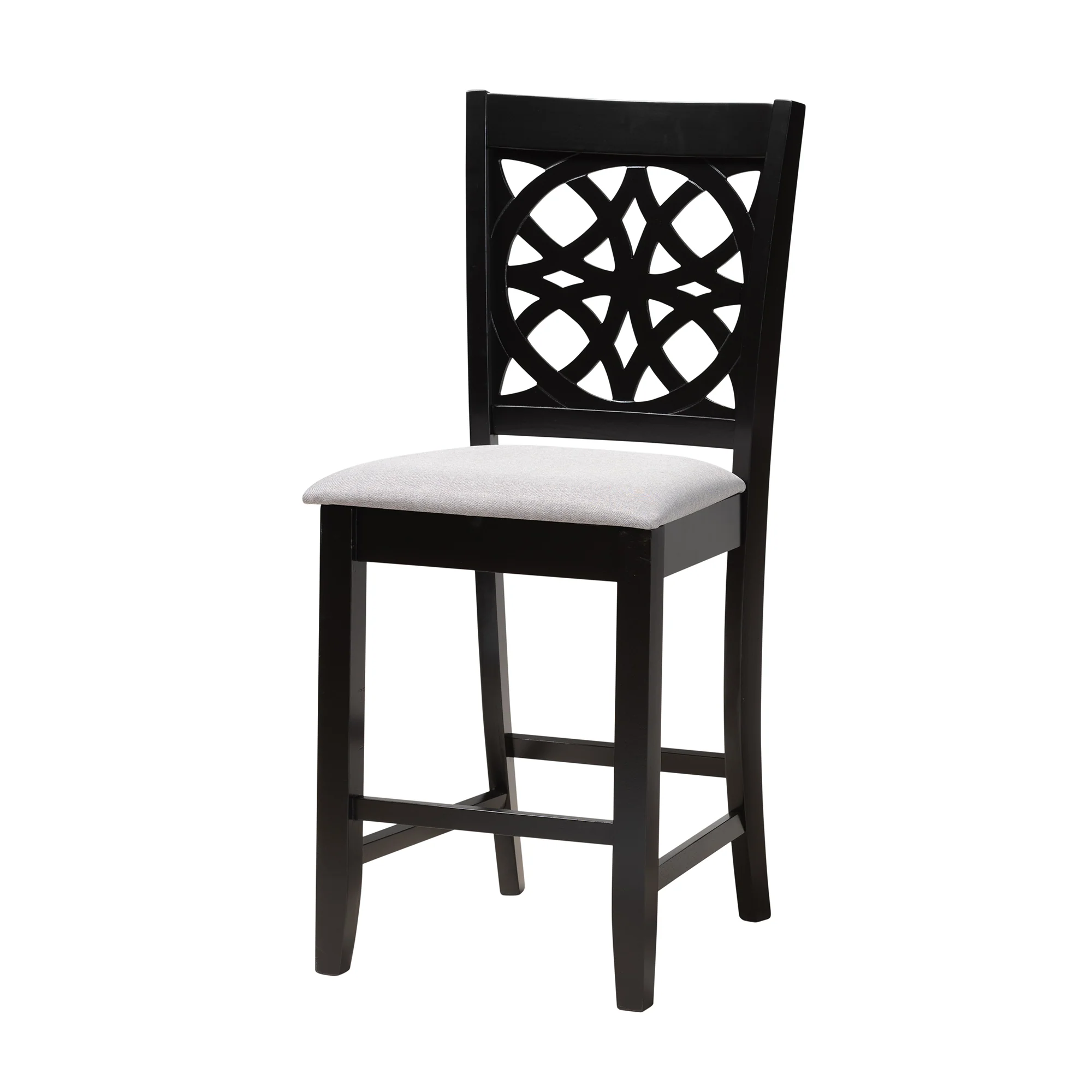 Baxton Studio Abigail Modern Grey Fabric and Dark Brown Finished Wood 5-Piece Pub Set - Image 5