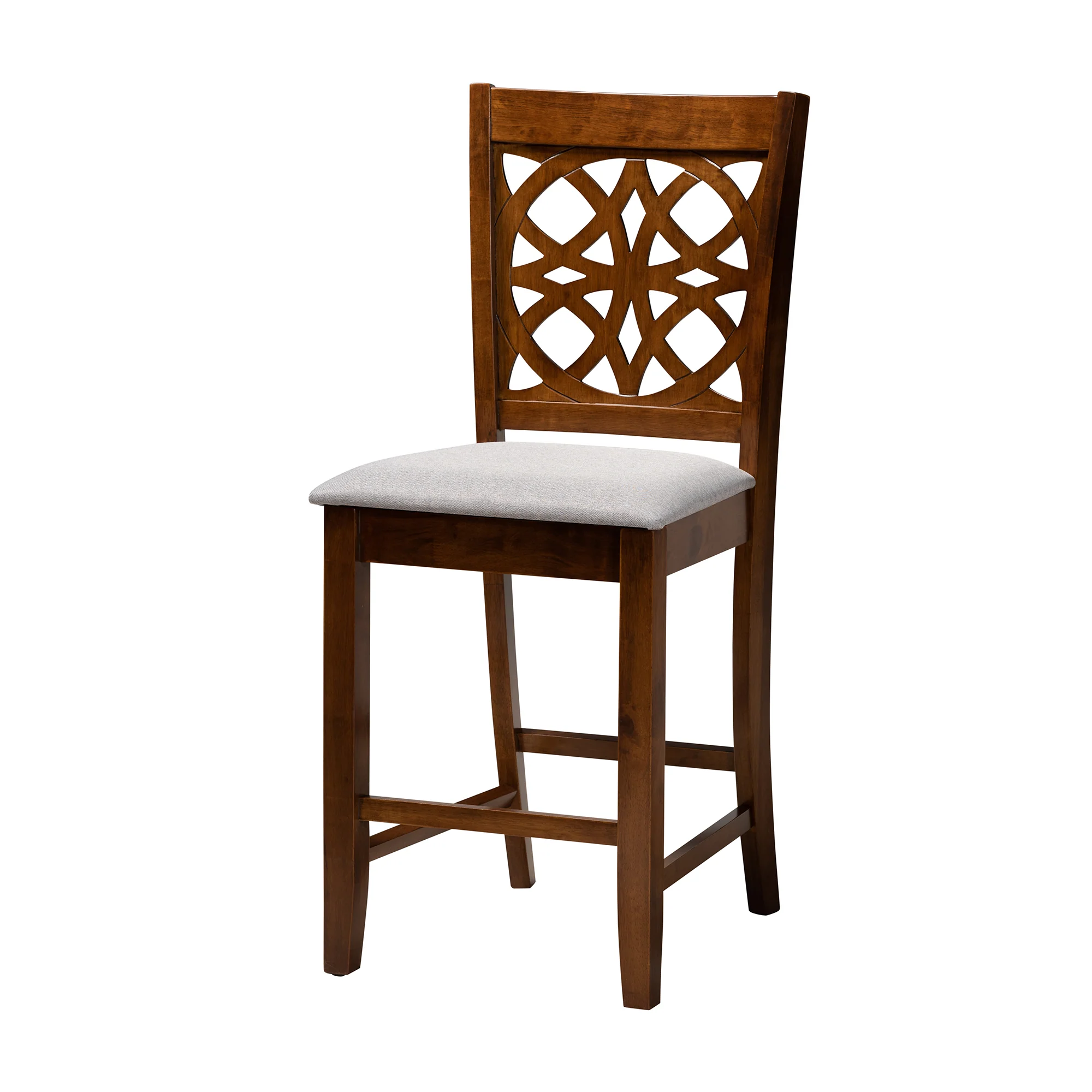 Baxton Studio Abigail Modern Grey Fabric and Walnut Brown Finished Wood 5-Piece Pub Set - Image 5