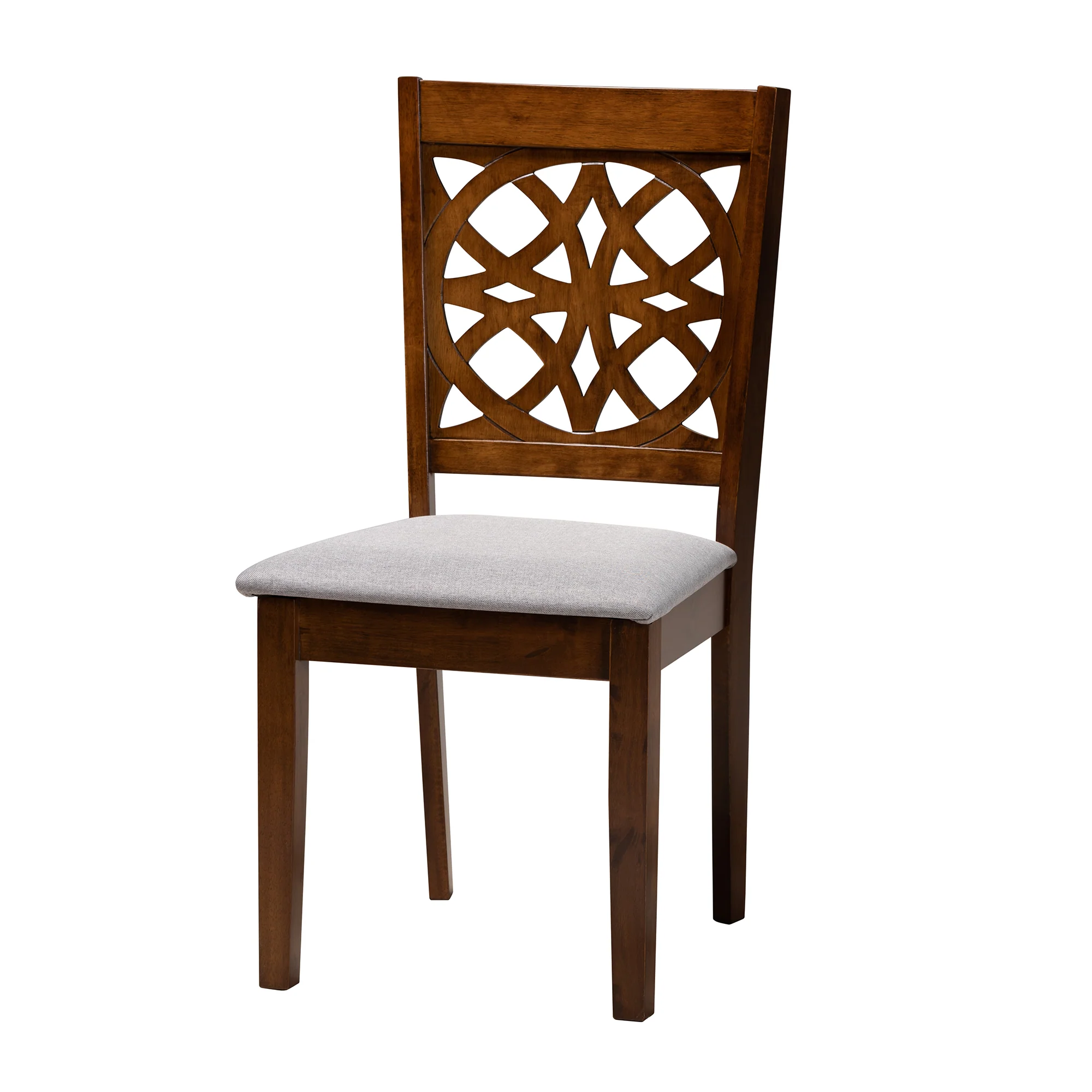 Baxton Studio Abigail Modern Grey Fabric and Walnut Brown Finished Wood 7-Piece Dining Set - Image 5