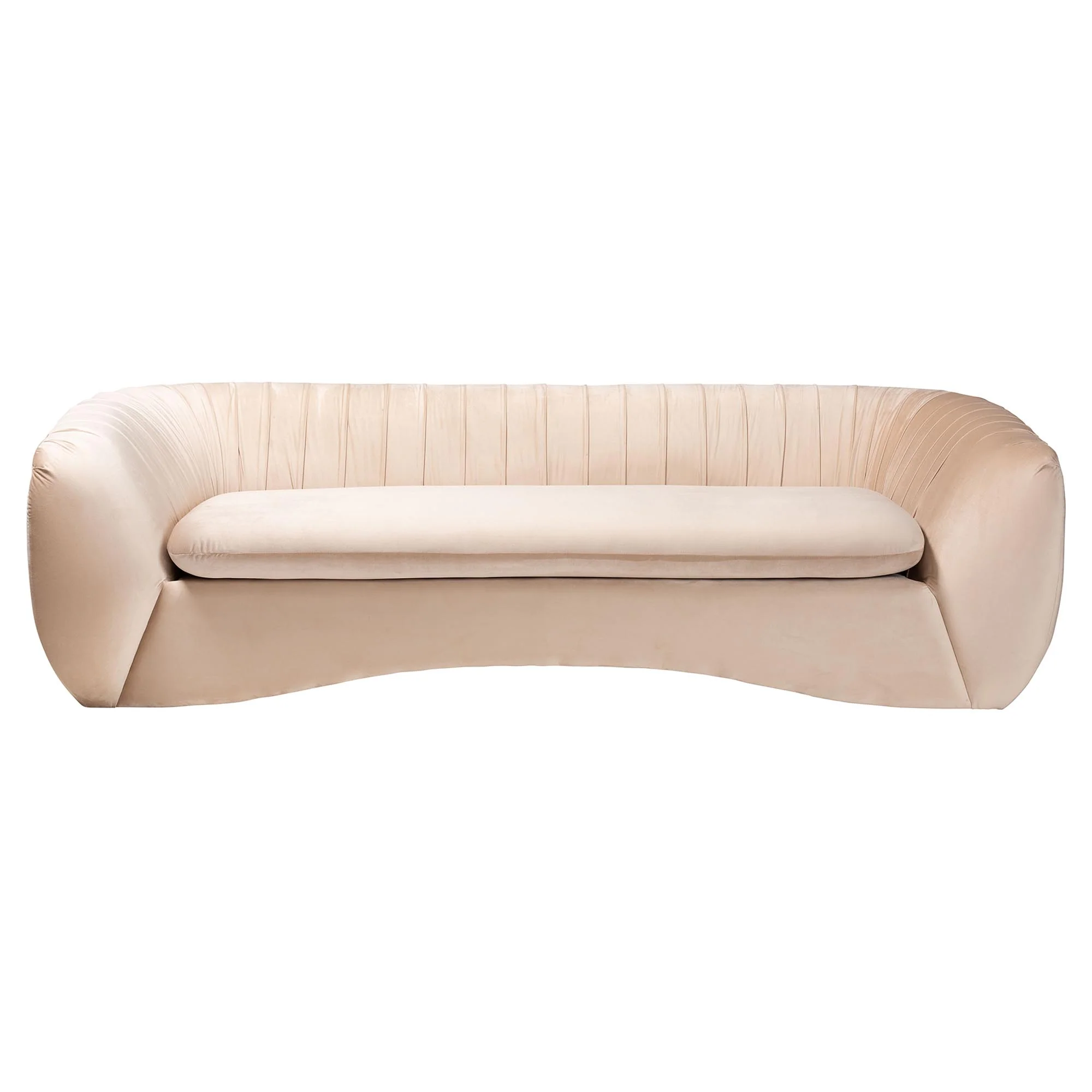 Baxton Studio Adanna Glam and Luxe Champagne Beige Velvet Fabric Sofa - Image 5