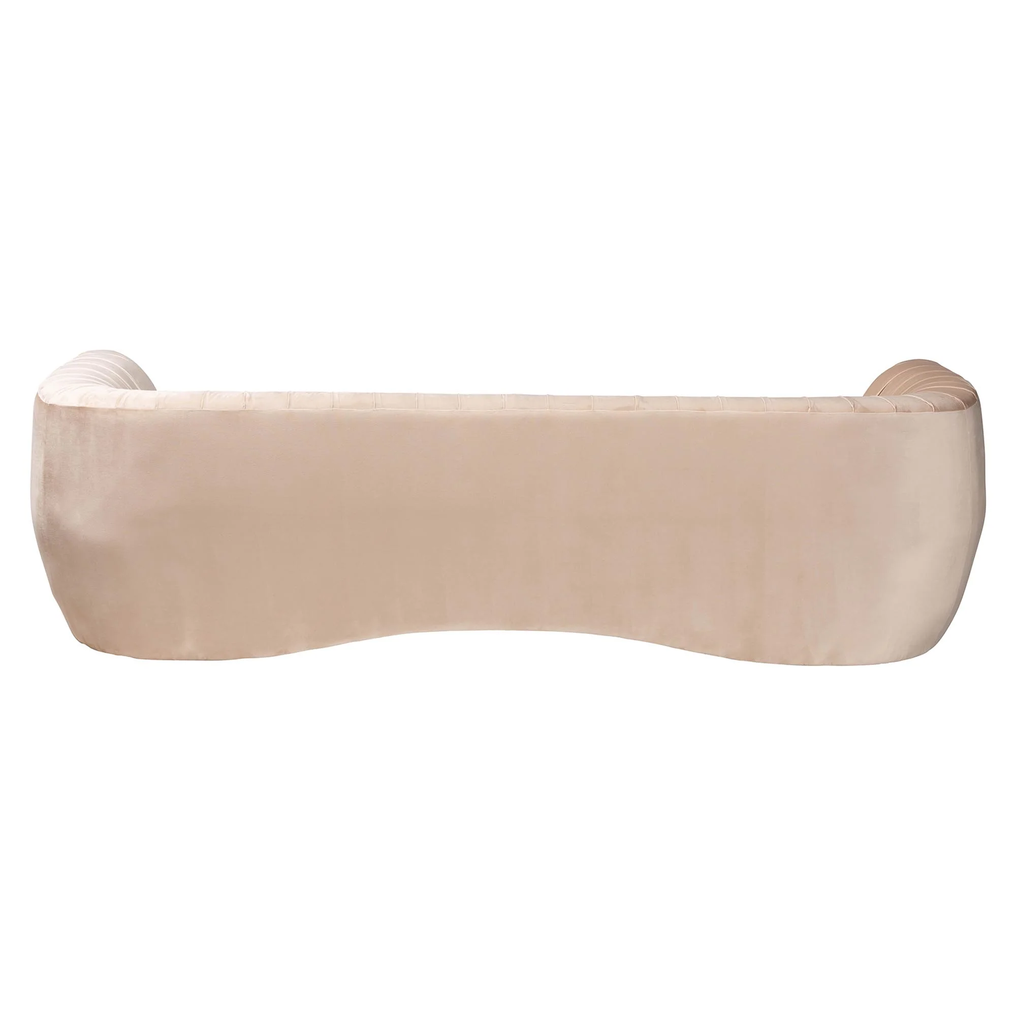 Baxton Studio Adanna Glam and Luxe Champagne Beige Velvet Fabric Sofa - Image 7