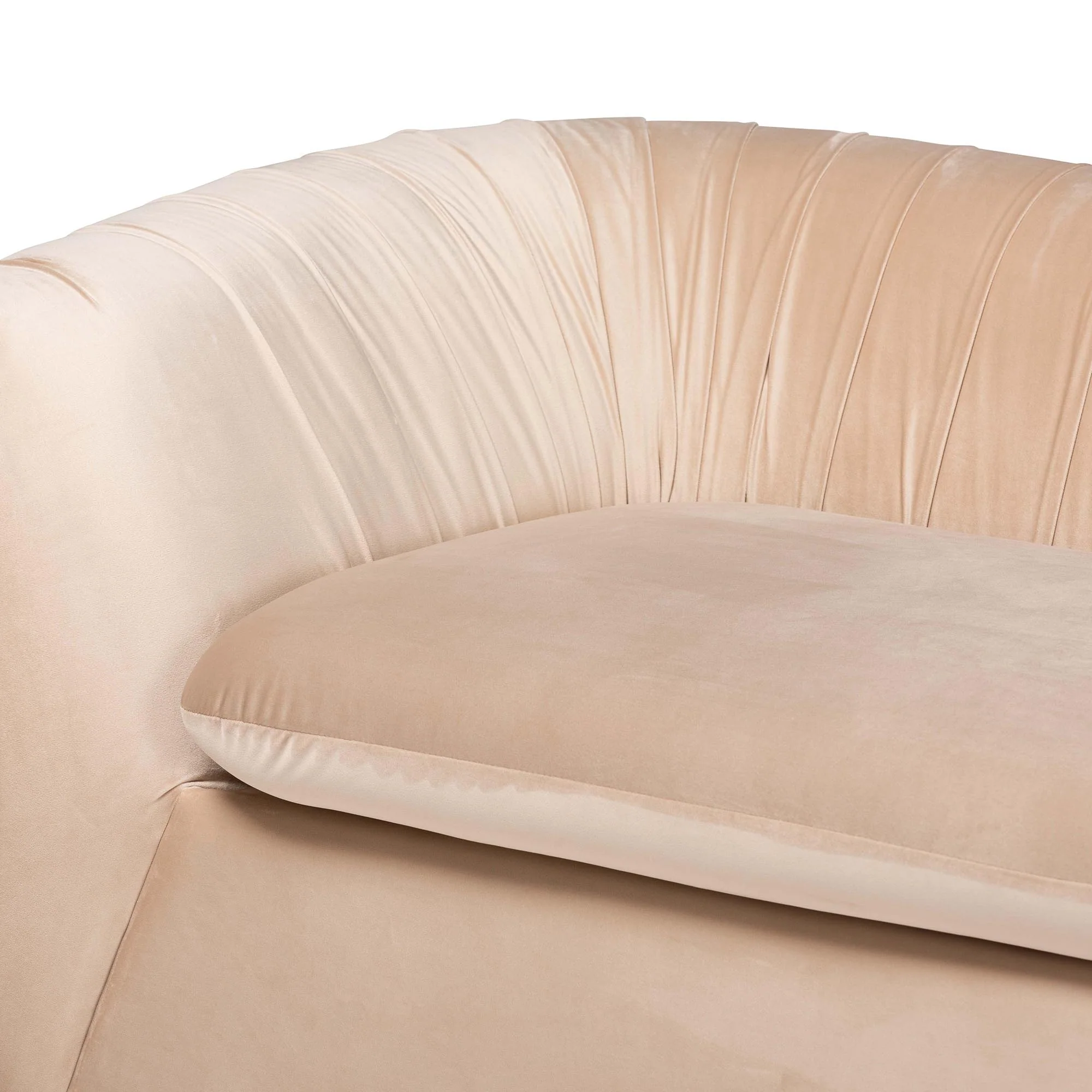 Baxton Studio Adanna Glam and Luxe Champagne Beige Velvet Fabric Sofa - Image 8
