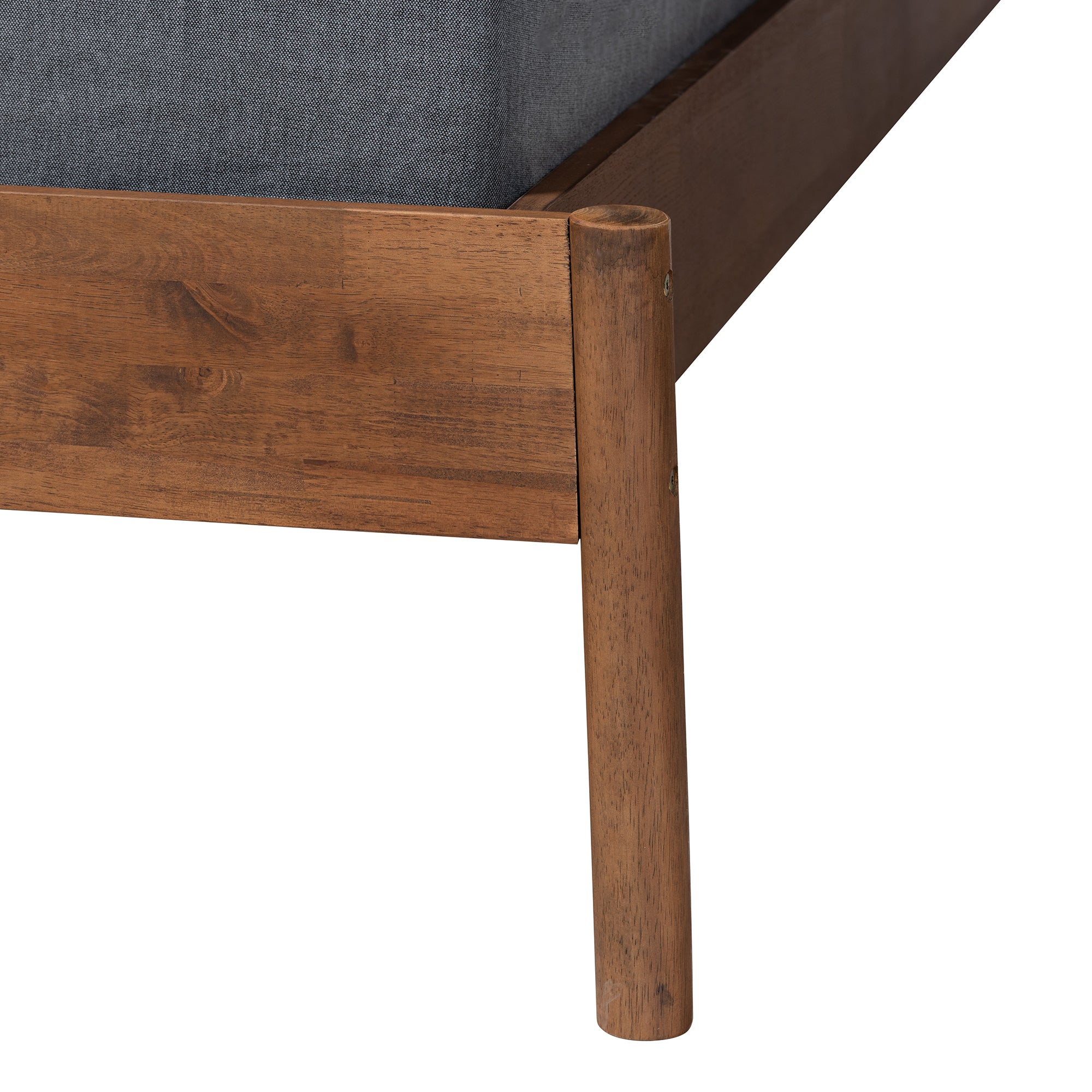 Baxton Studio Agatis Mid-Century Modern Ash Walnut Finished Wood Queen Size Bed Frame - Image 5