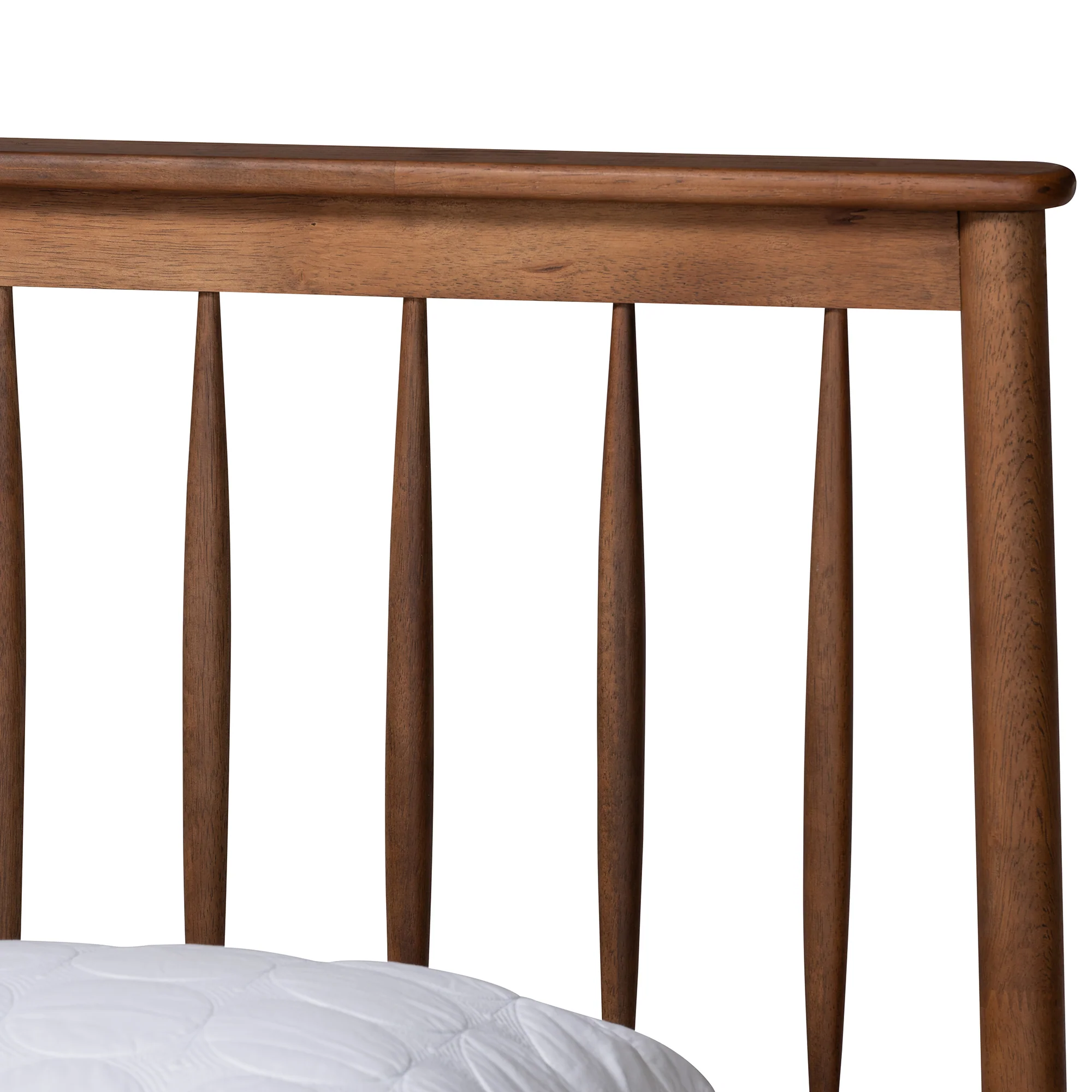Baxton Studio Agatis Mid-Century Modern Walnut Brown Finished Wood Queen Size Bed - Image 5