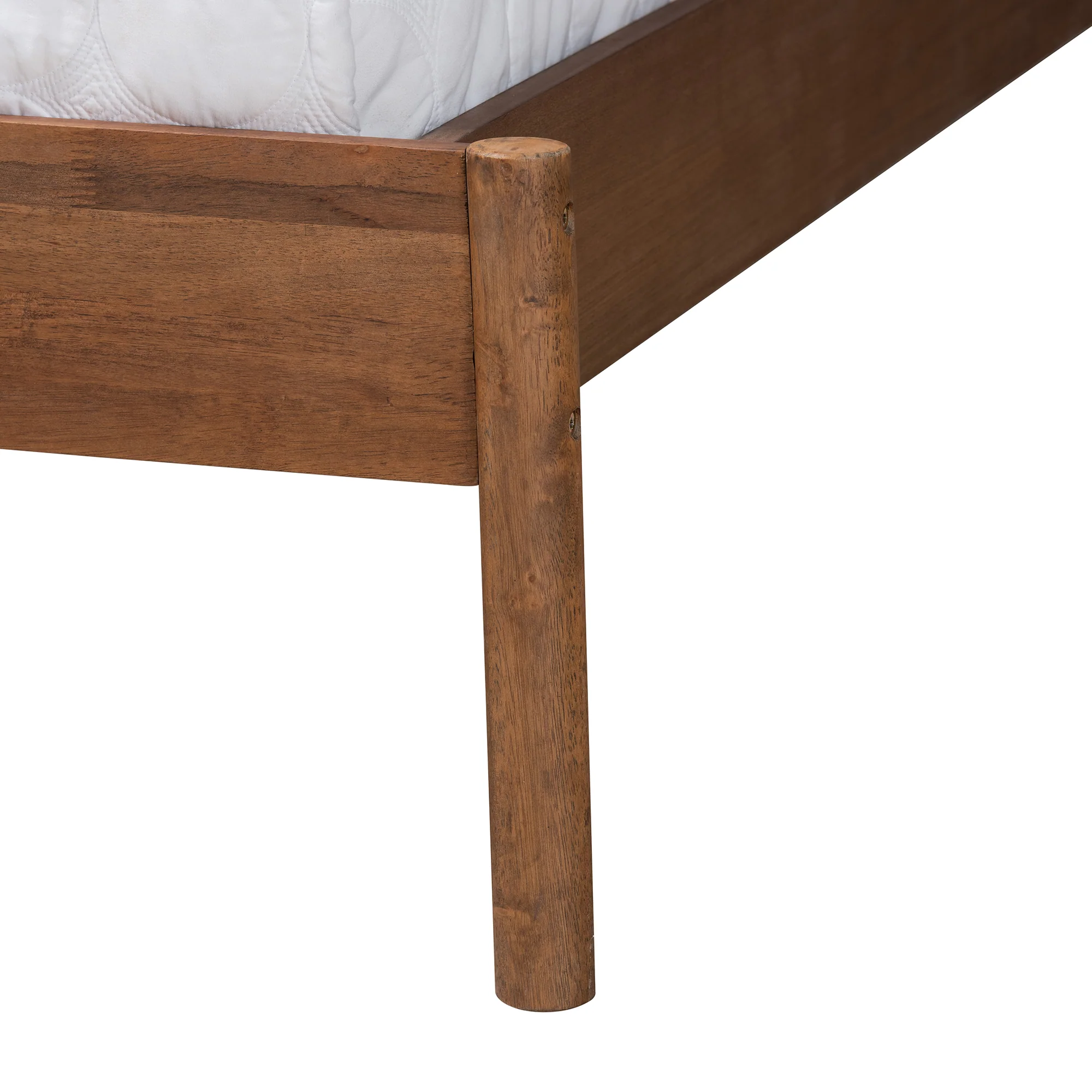 Baxton Studio Agatis Mid-Century Modern Walnut Brown Finished Wood Queen Size Bed - Image 6