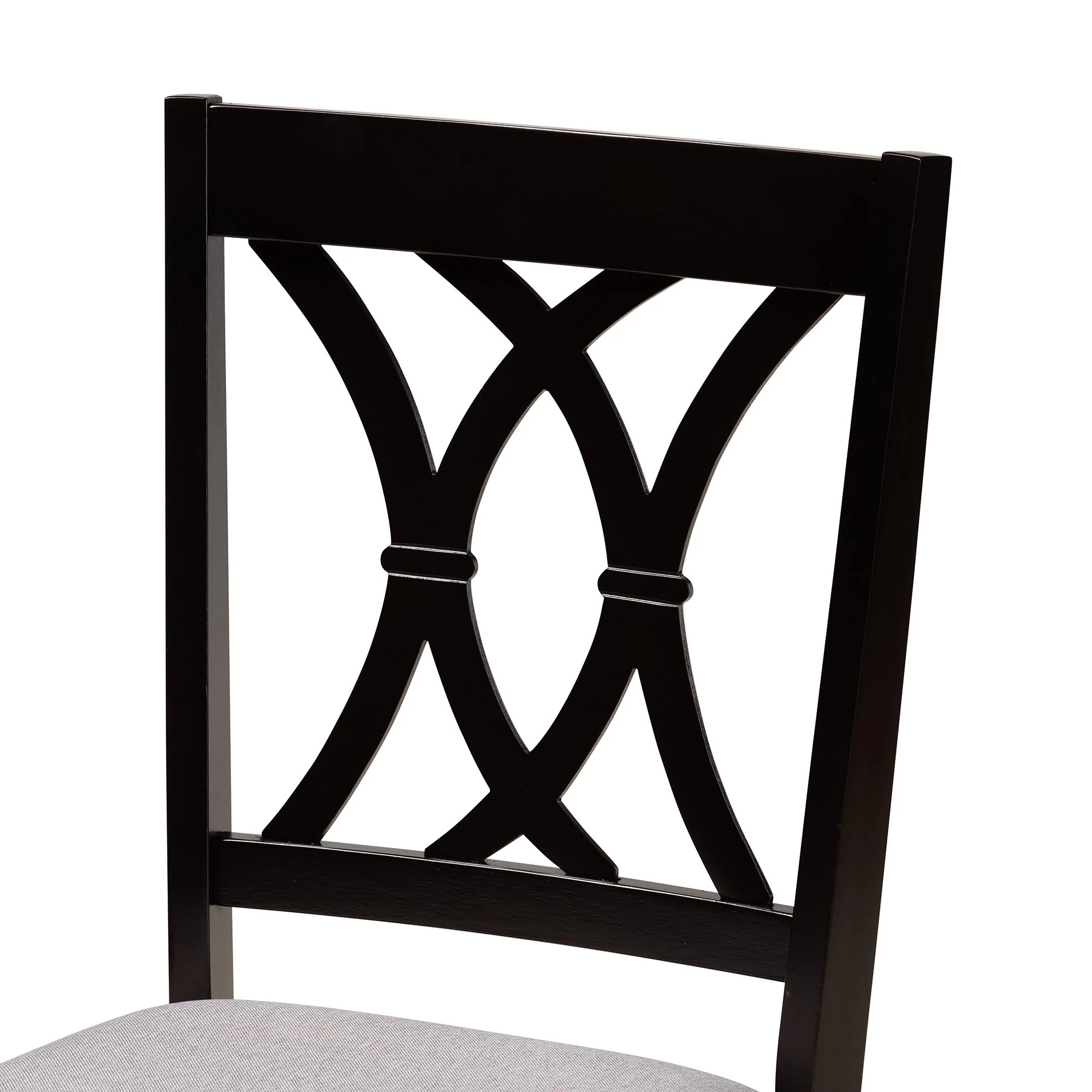 Baxton Studio Aggie Modern Grey Fabric and Dark Brown Finished Wood 5-Piece Dining Set - Image 8
