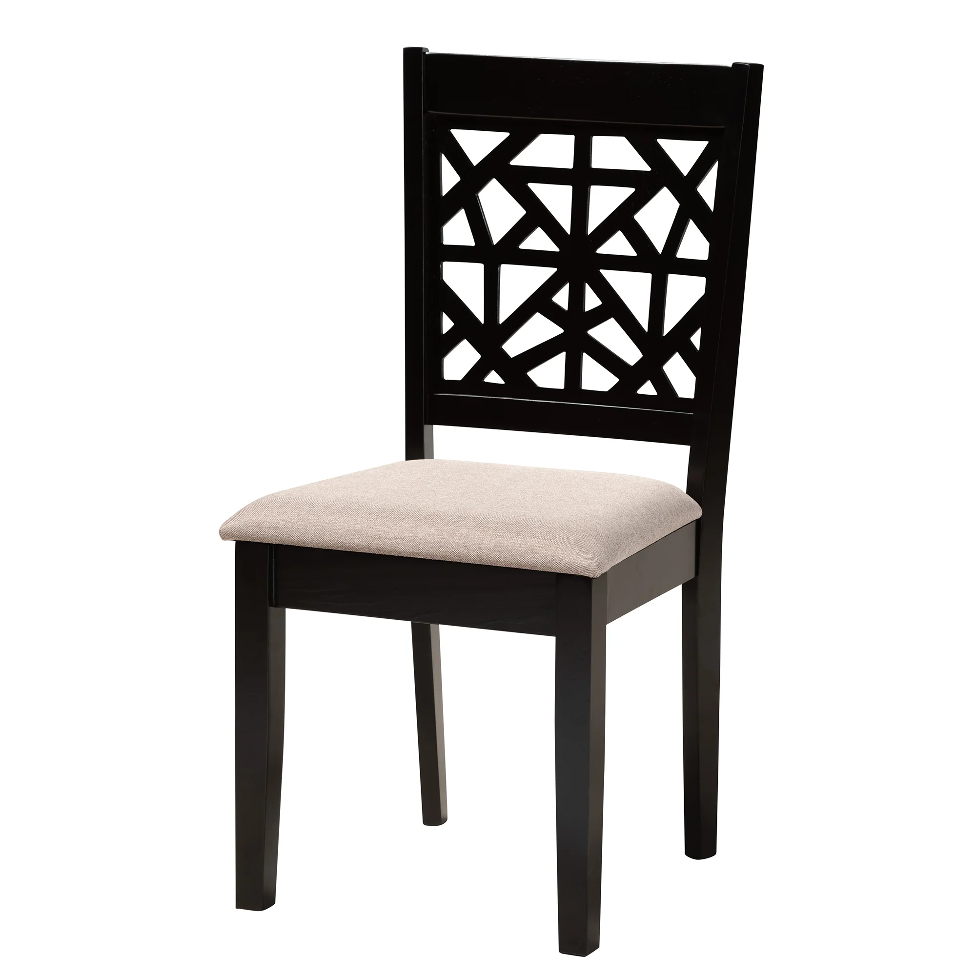 Baxton Studio Aiden Modern Beige Fabric and Dark Brown Finished Wood 5-Piece Dining Set - Image 5