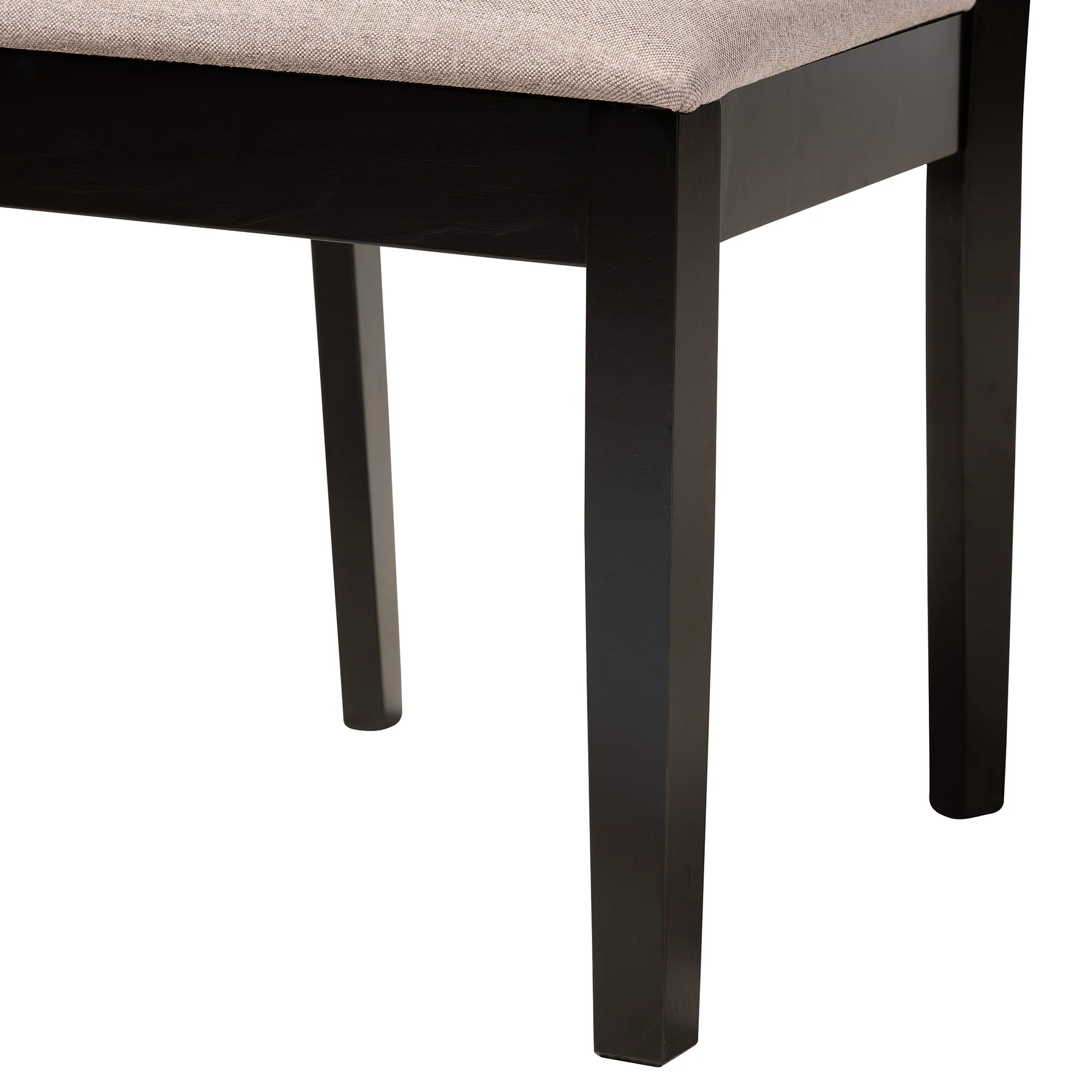 Baxton Studio Aiden Modern Beige Fabric and Dark Brown Finished Wood 5-Piece Dining Set - Image 9