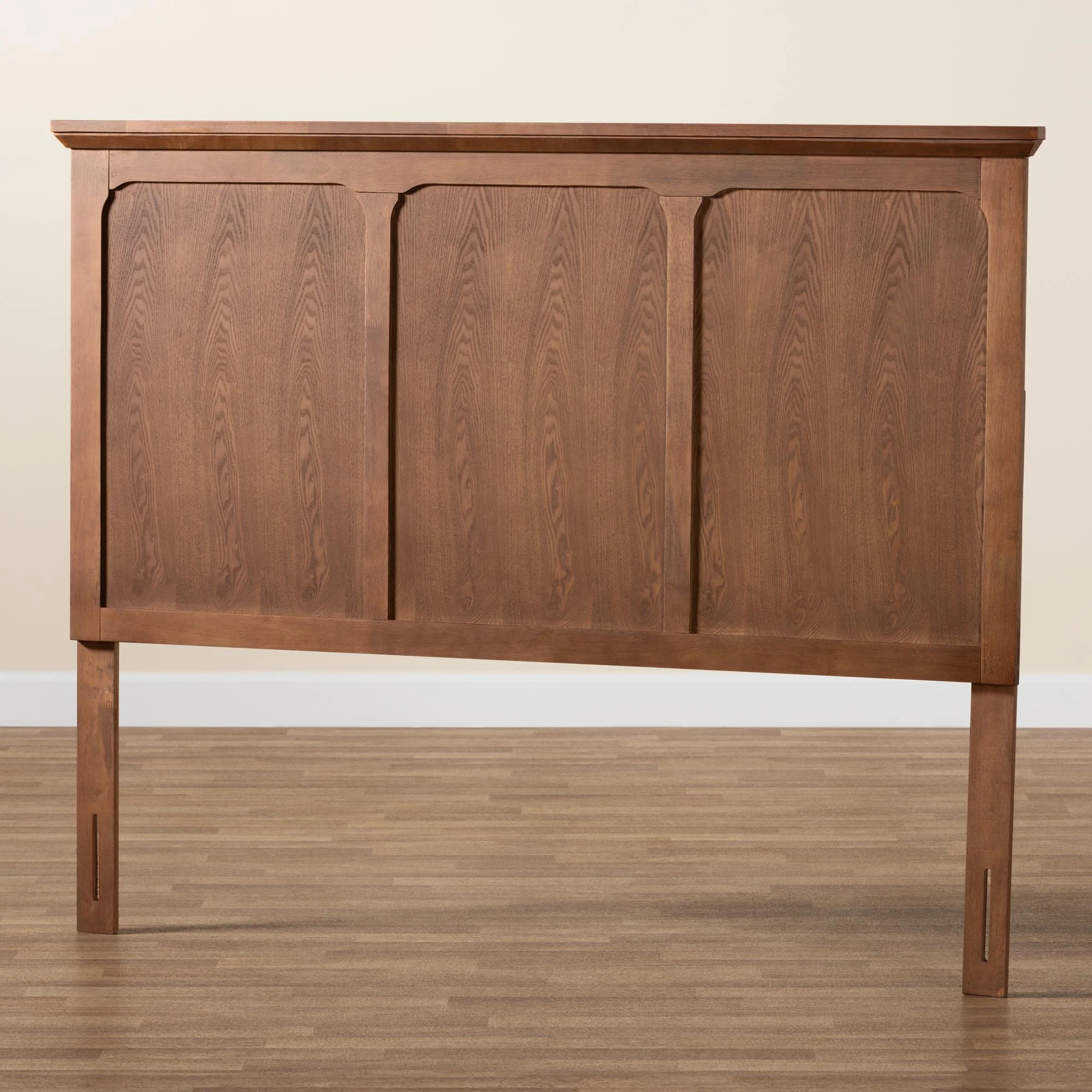 Baxton Studio Alarice Classic and Traditional Ash Walnut Finished Wood Queen Size Headboard - Image 6