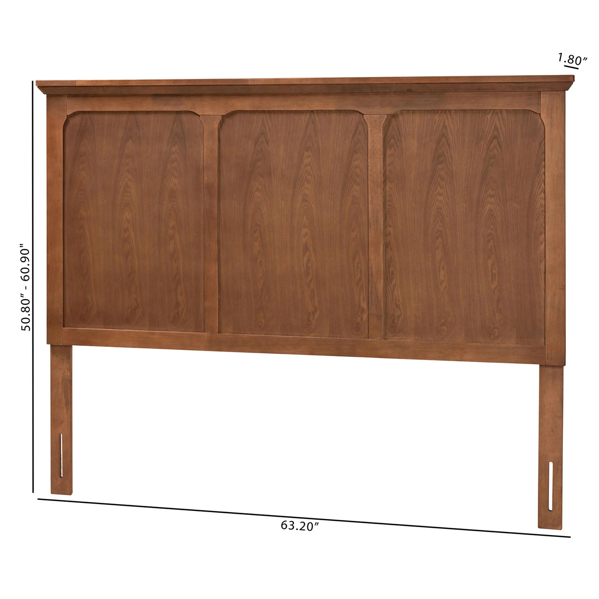 Baxton Studio Alarice Classic and Traditional Ash Walnut Finished Wood Queen Size Headboard - Image 7