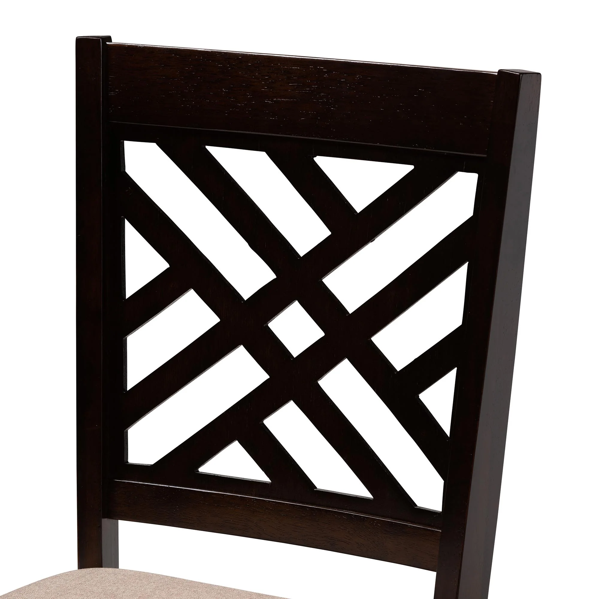 Baxton Studio Alena Modern Sand Fabric and Dark Brown Finished Wood 5-Piece Dining Set - Image 8