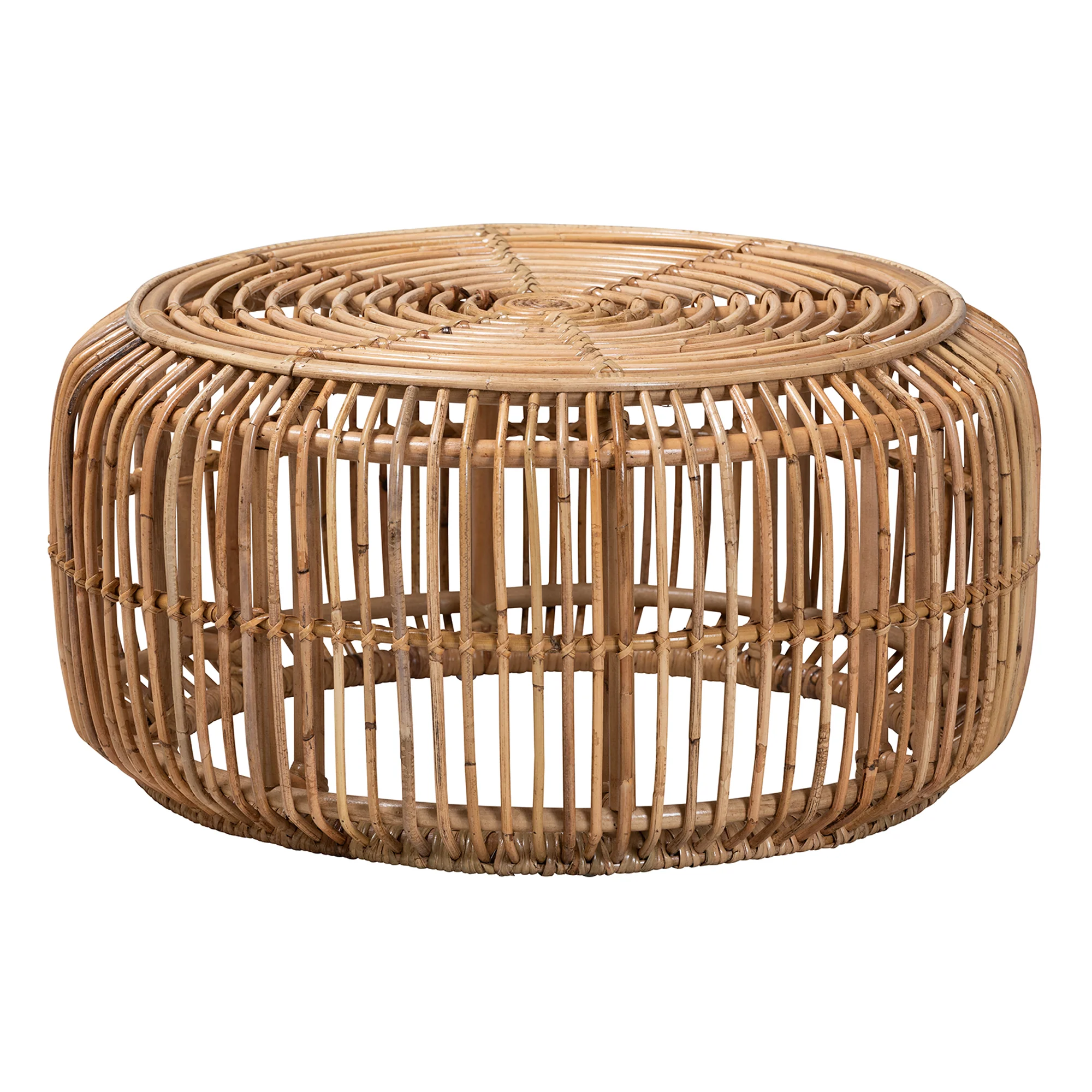 Baxton Studio Aliane Modern Bohemian Natural Brown Antique Rattan 4-Piece Living Room Set - Image 8