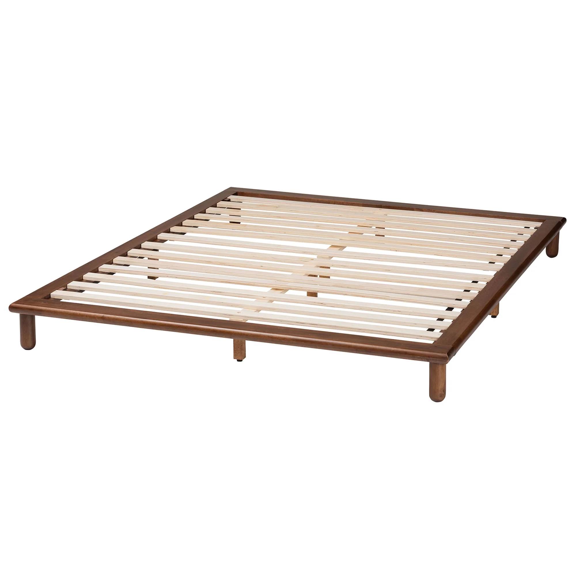 Baxton Studio Alivia Mid-Century Modern Walnut Brown Finished Wood King Size Bed Frame - Image 6