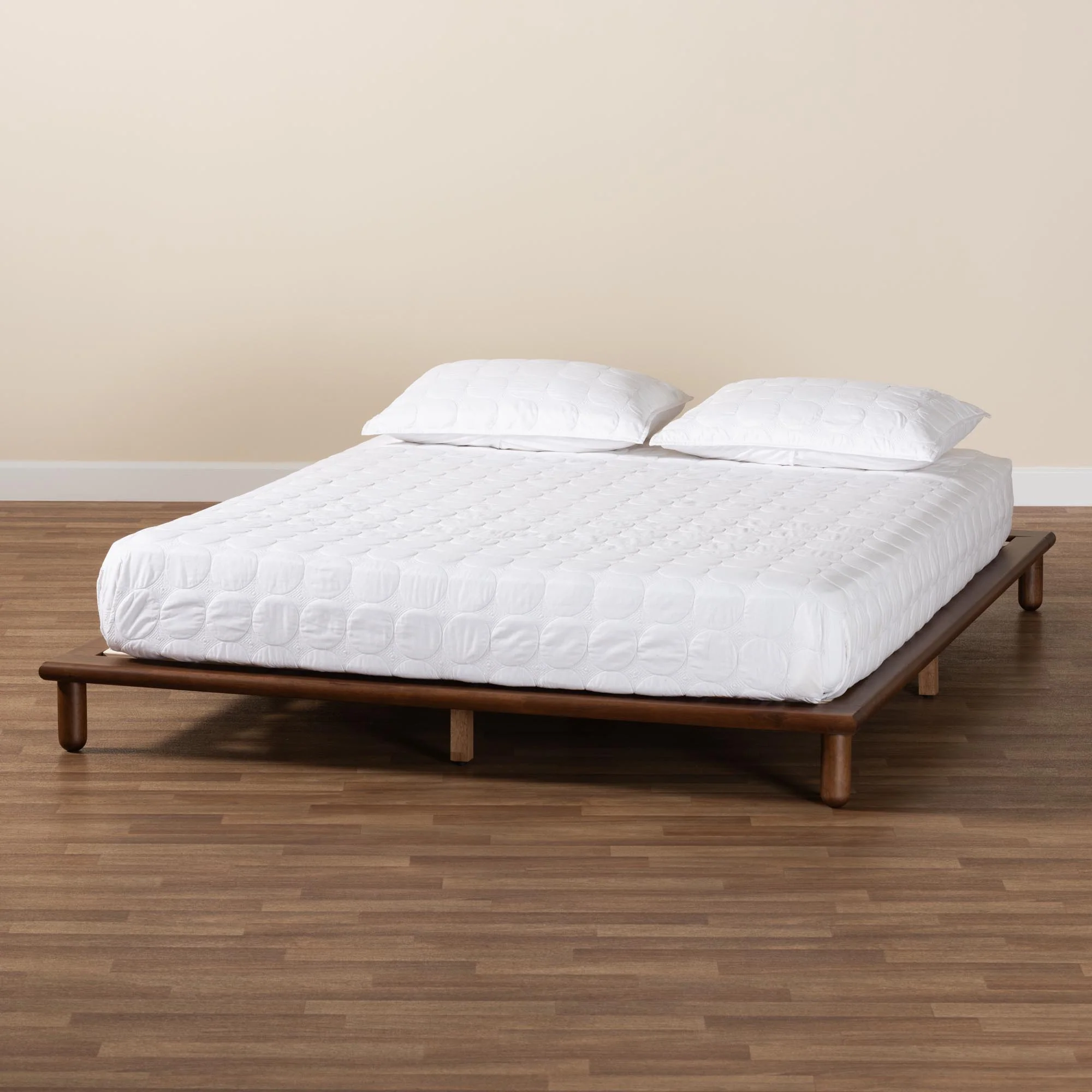 Baxton Studio Alivia Mid-Century Modern Walnut Brown Finished Wood King Size Bed Frame - Image 9