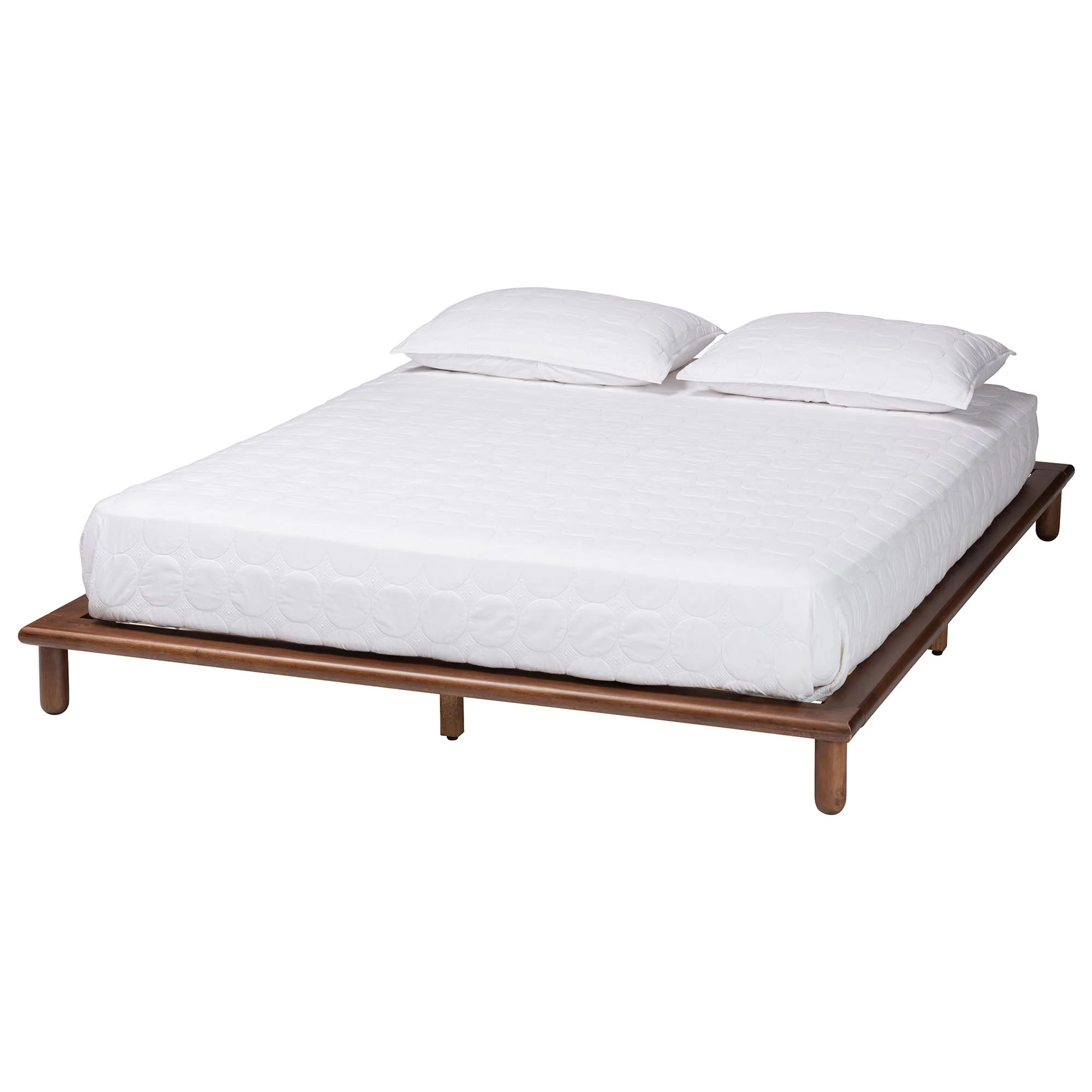 Baxton Studio Alivia Mid-Century Modern Walnut Brown Finished Wood Queen Size Bed Frame - Image 2