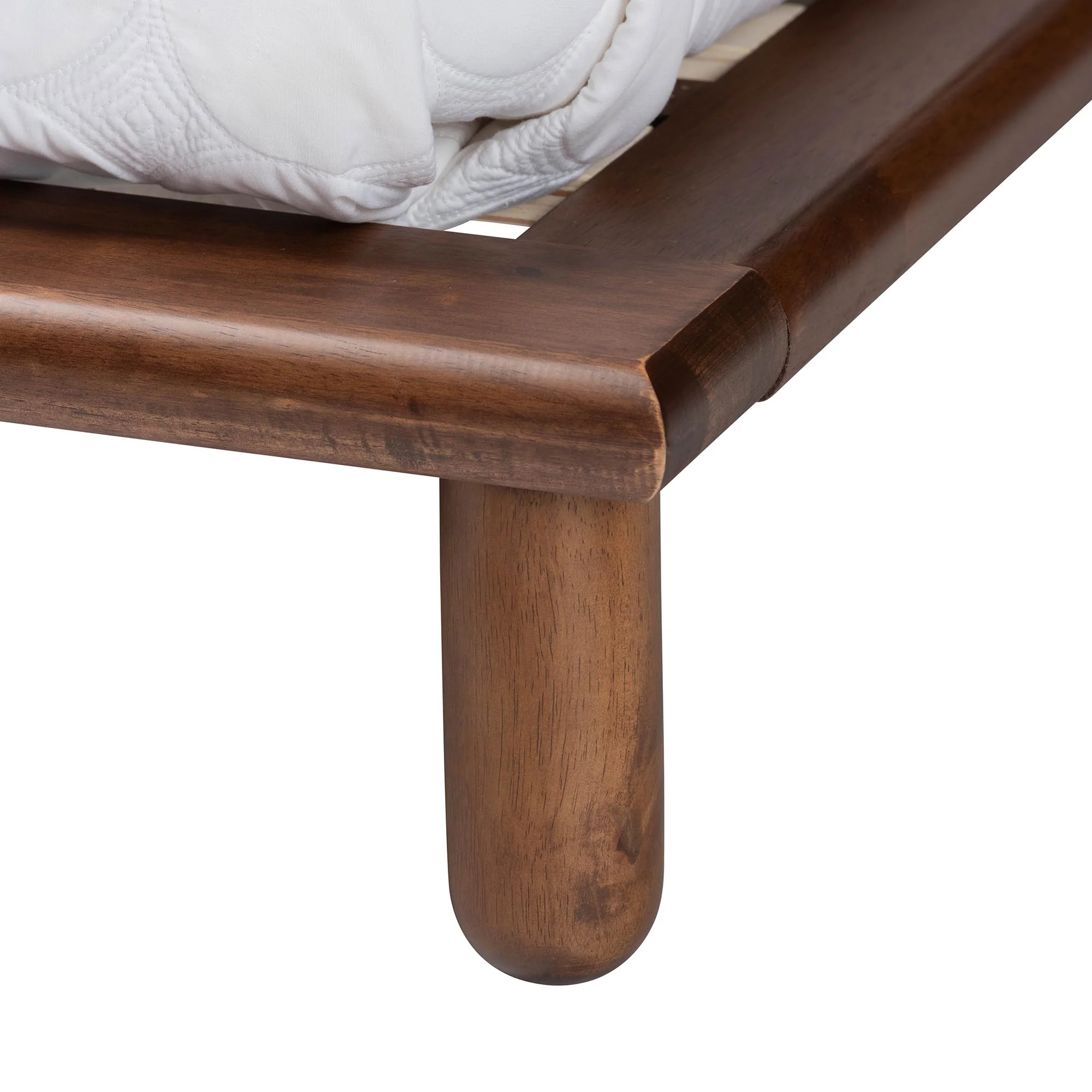 Baxton Studio Alivia Mid-Century Modern Walnut Brown Finished Wood Queen Size Bed Frame - Image 5