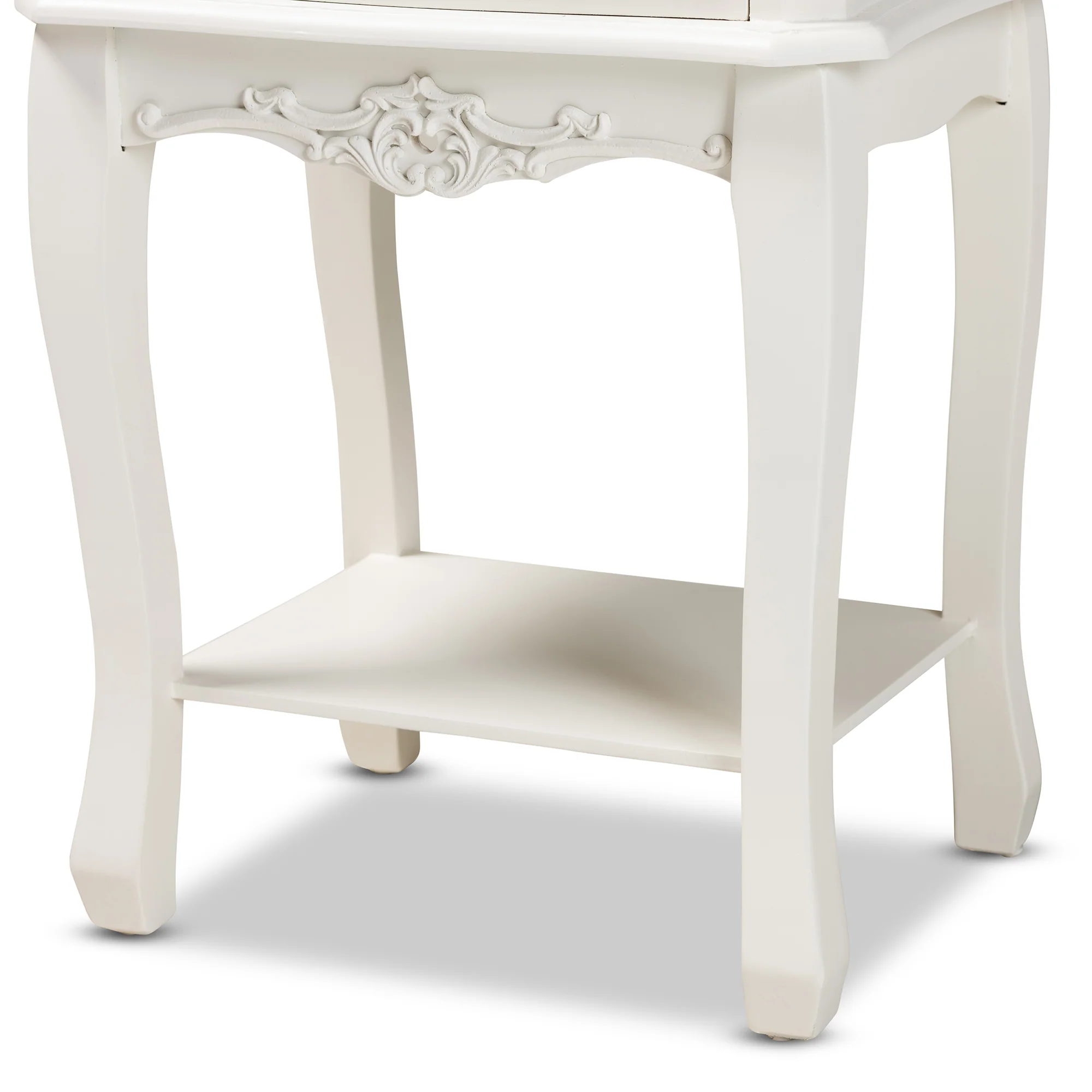Baxton Studio Amalie Antique French Country Cottage Two-Tone White and Oak Finished 2-Drawer Wood End Table - Image 10