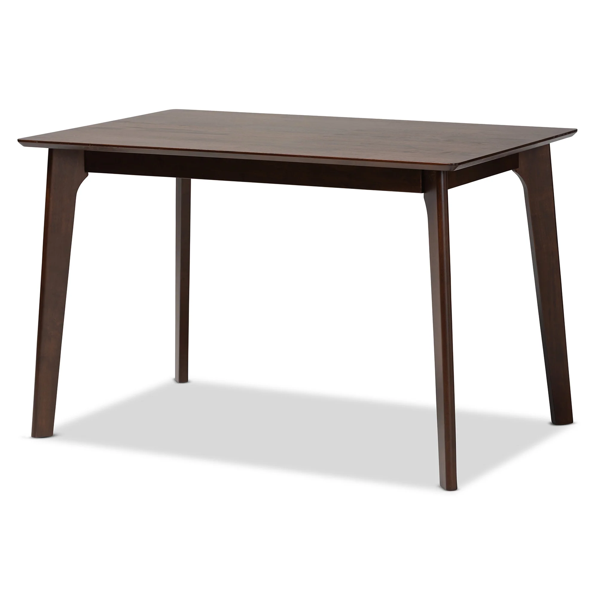 Baxton Studio Amara Mid-Century Modern Warm Grey Fabric and Dark Brown Finished Wood 5-Piece Dining Set - Image 6