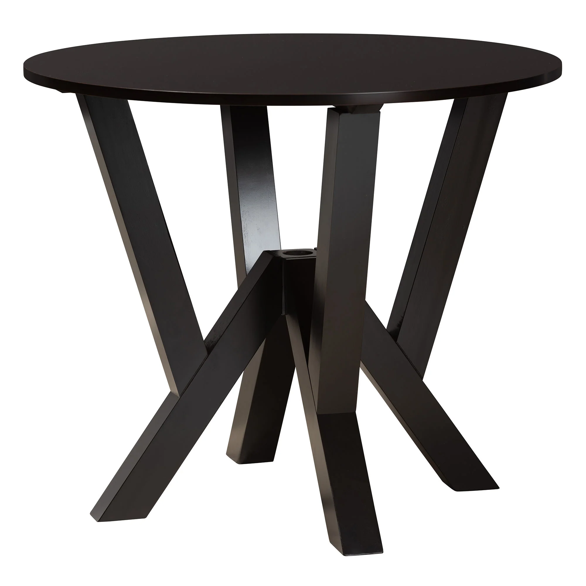 Baxton Studio Angie Modern Grey Fabric and Dark Brown Finished Wood 5-Piece Dining Set - Image 7