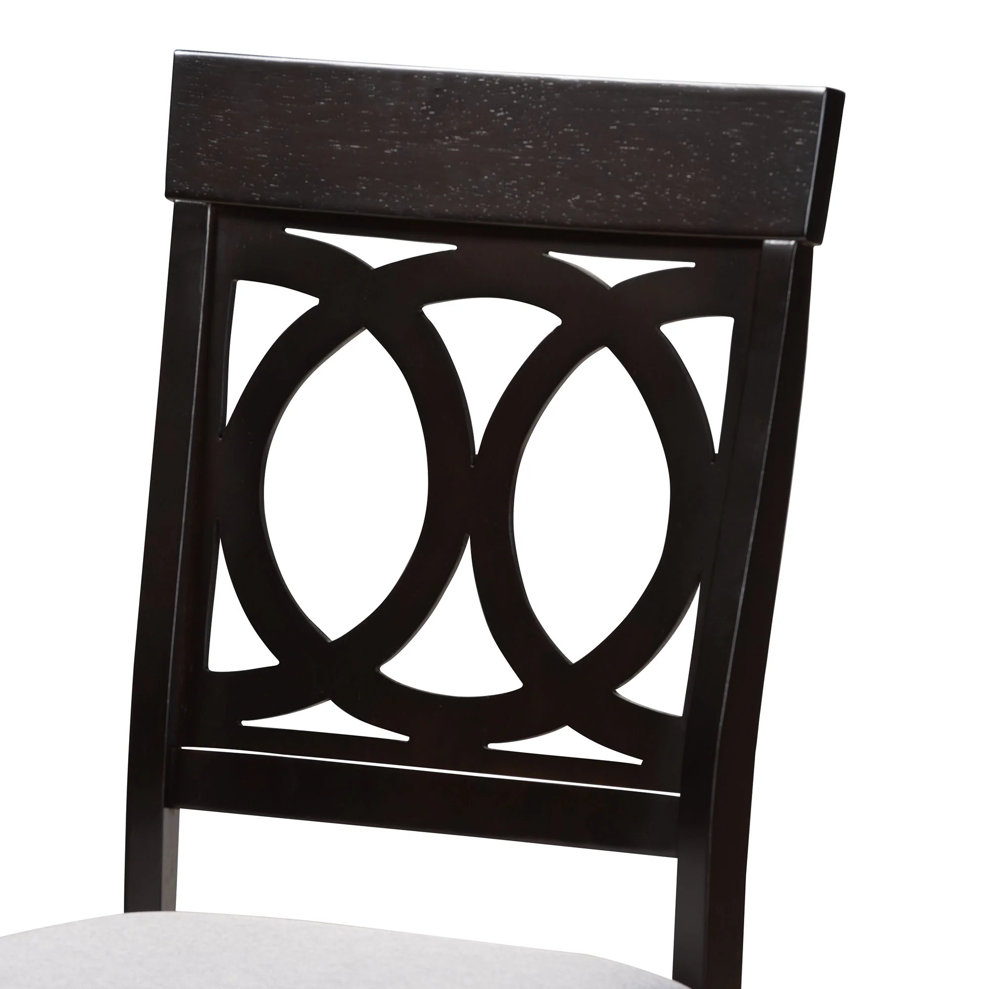 Baxton Studio Angie Modern Grey Fabric and Dark Brown Finished Wood 5-Piece Dining Set - Image 8