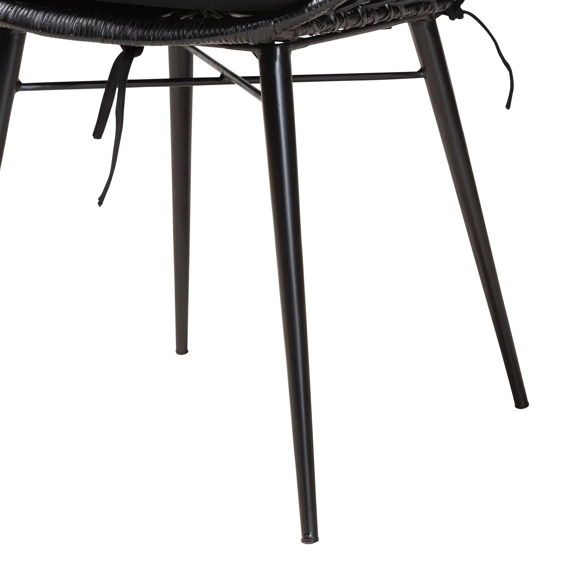 Baxton Studio Aniceta Modern Bohemian Black Finished Wood and Rattan 7-Piece Dining Set - Image 10