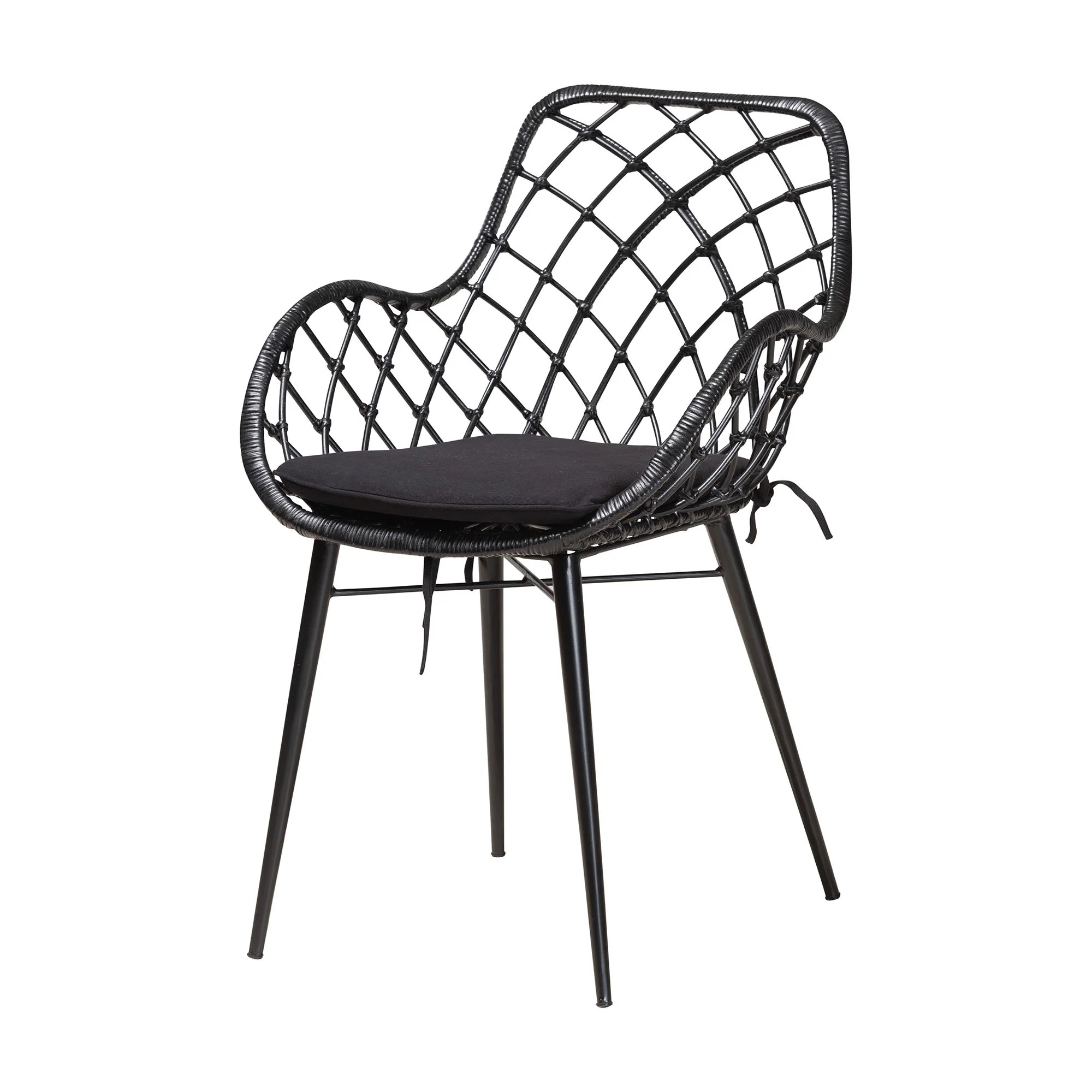 Baxton Studio Aniceta Modern Bohemian Black Finished Wood and Rattan 7-Piece Dining Set - Image 4