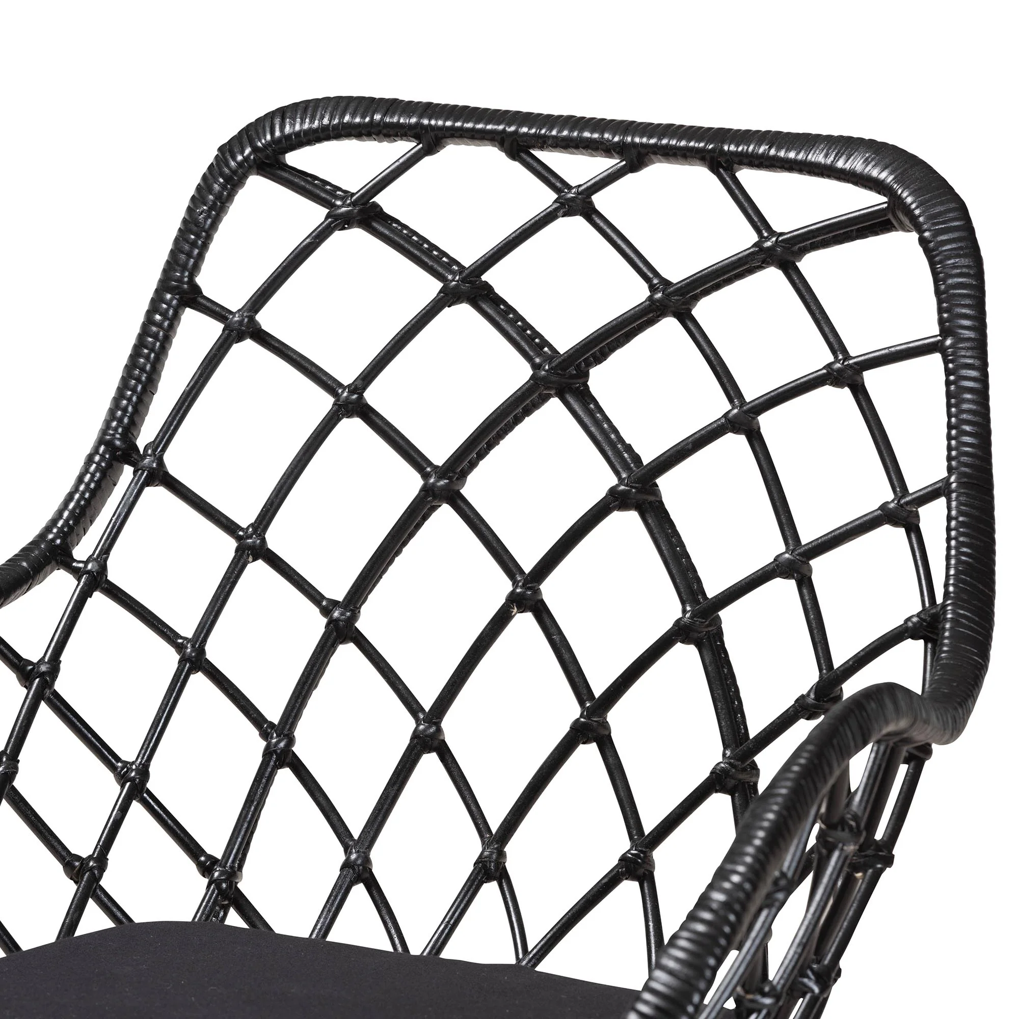 Baxton Studio Aniceta Modern Bohemian Black Finished Wood and Rattan 7-Piece Dining Set - Image 8