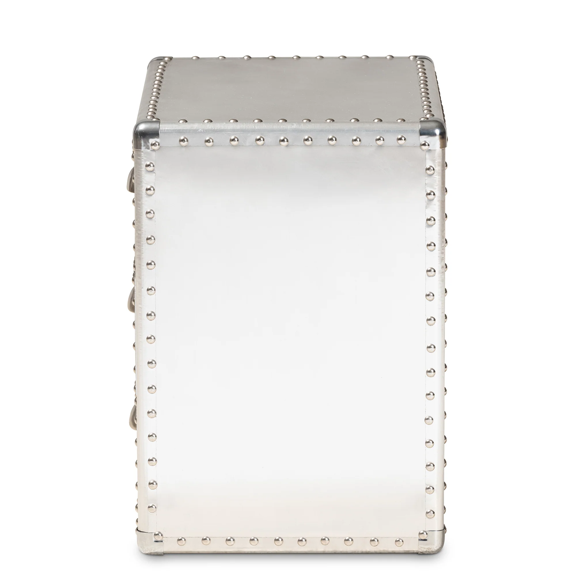 Baxton Studio Armel French Industrial Silver Metal 3-Drawer End Table - Image 7