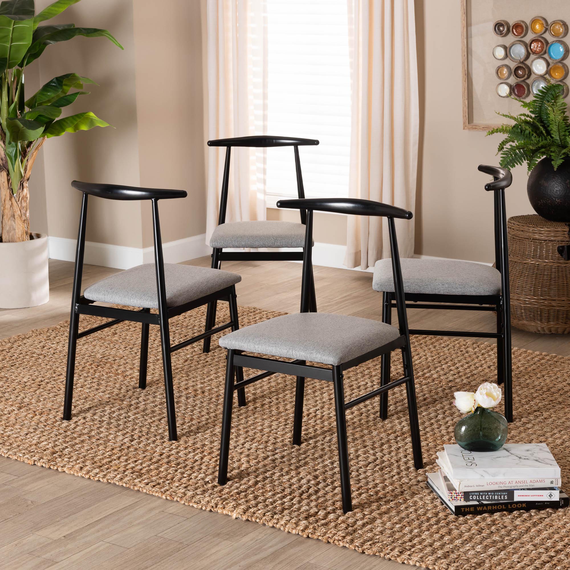 Baxton Studio Arnold Modern Industrial Beige Fabric and Metal Dining Chair - Image 12