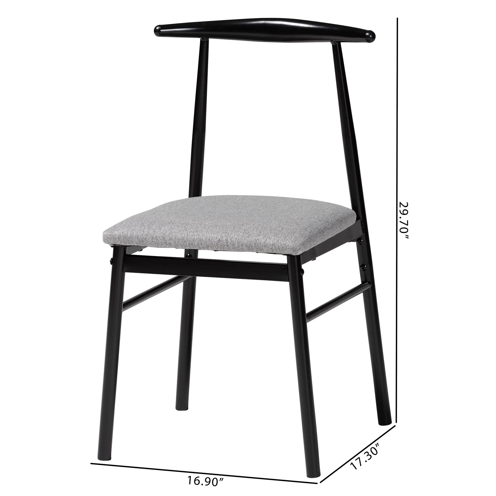 Baxton Studio Arnold Modern Industrial Beige Fabric and Metal Dining Chair - Image 15