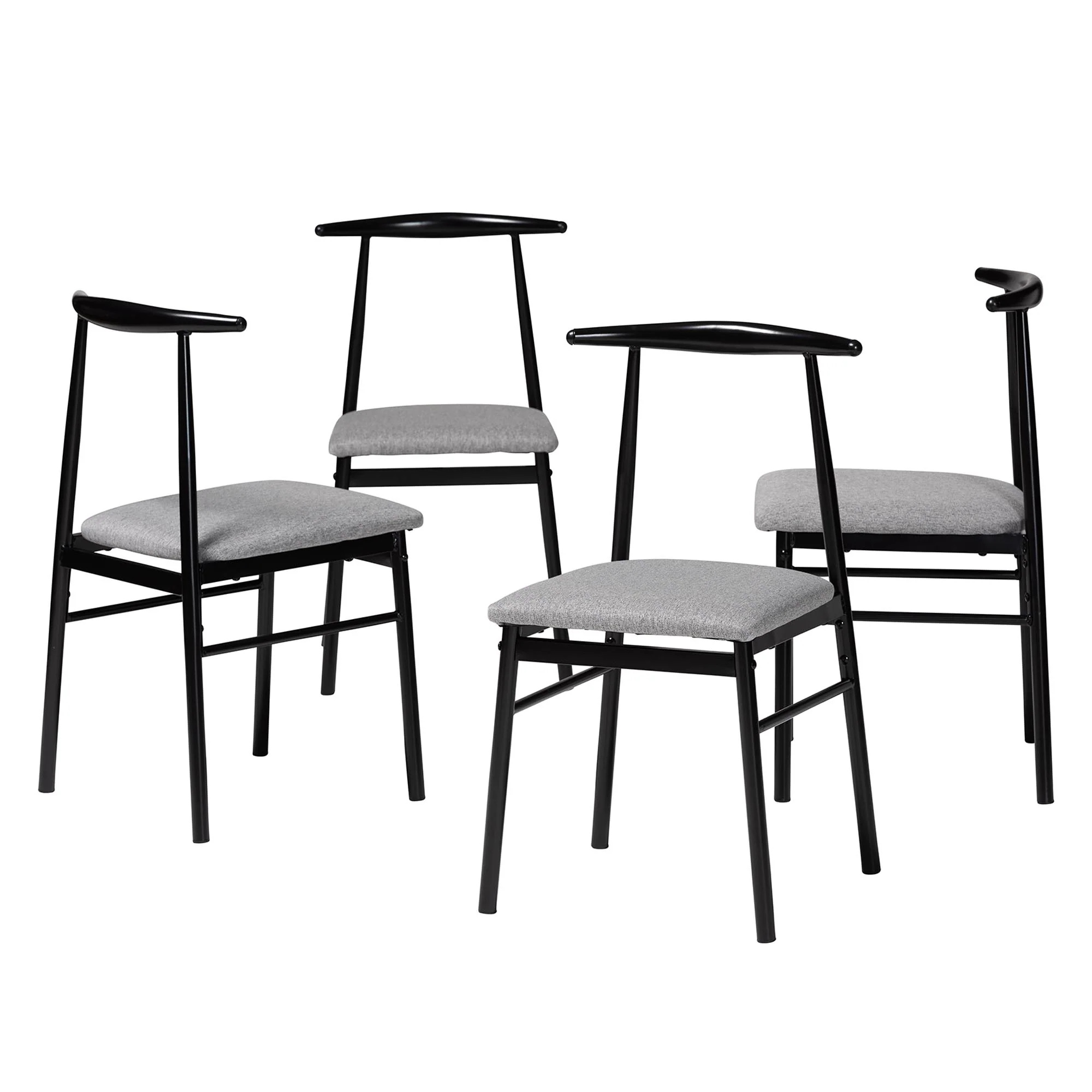 Baxton Studio Arnold Modern Industrial Beige Fabric and Metal Dining Chair - Image 16