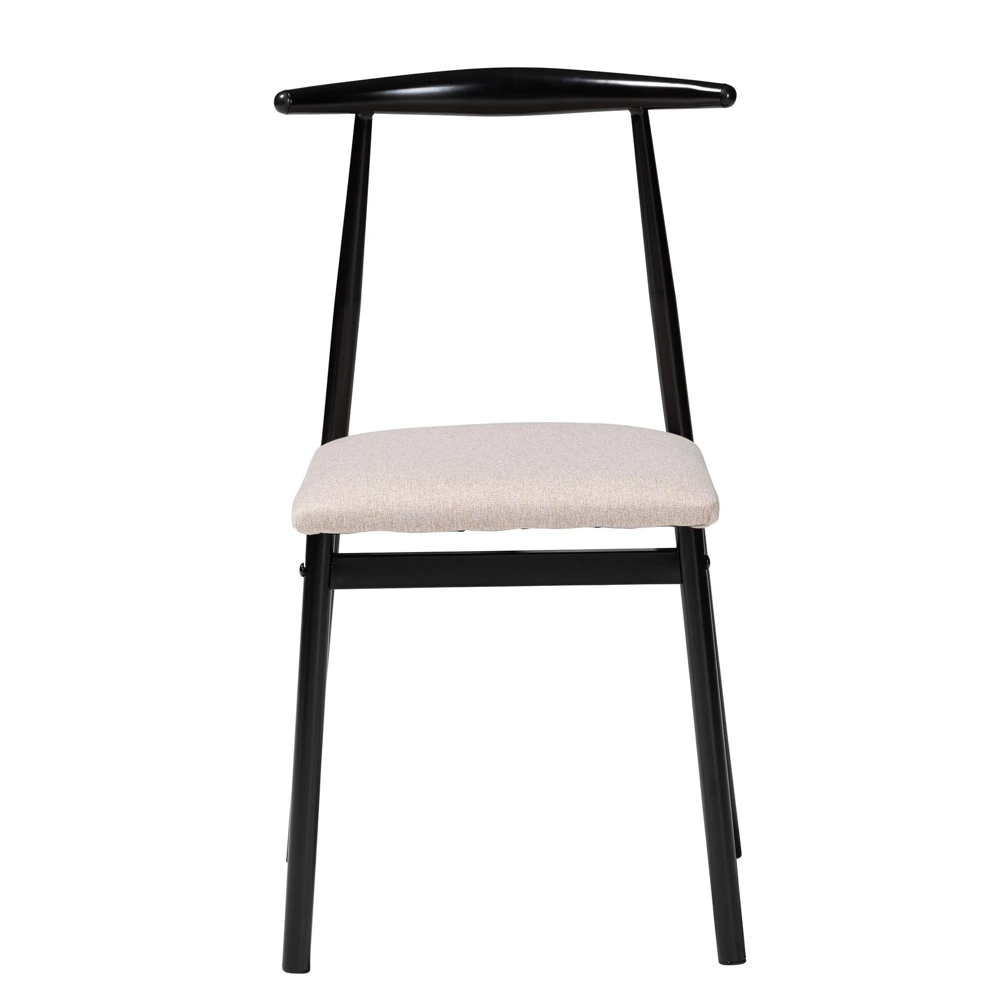 Baxton Studio Arnold Modern Industrial Beige Fabric and Metal Dining Chair - Image 7