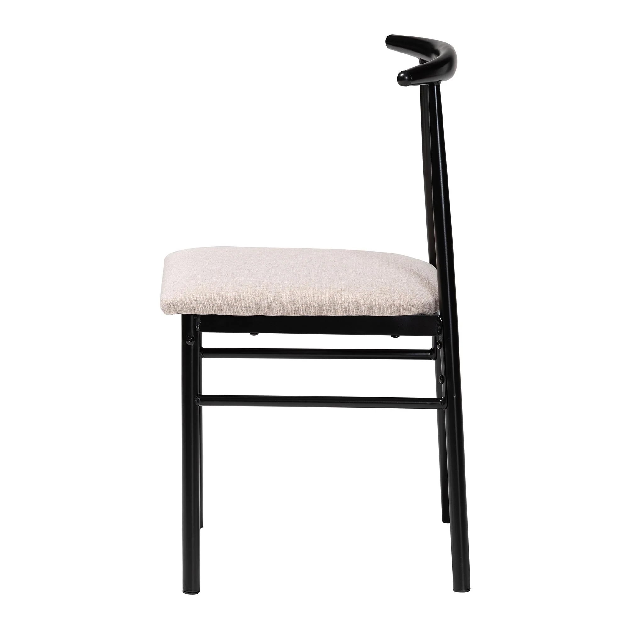 Baxton Studio Arnold Modern Industrial Beige Fabric and Metal Dining Chair - Image 8