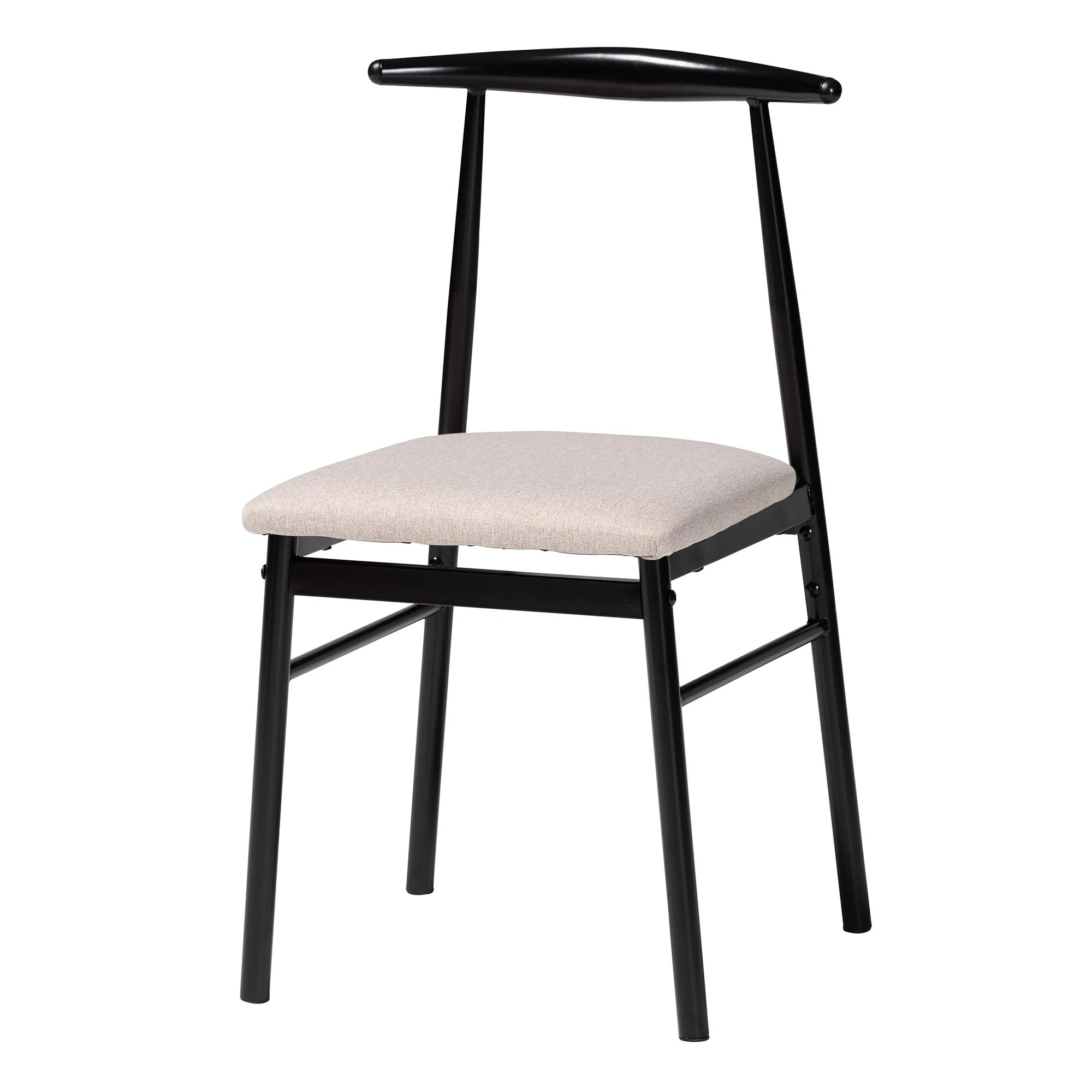 Baxton Studio Arnold Modern Industrial Beige Fabric and Metal Dining Set - Image 5