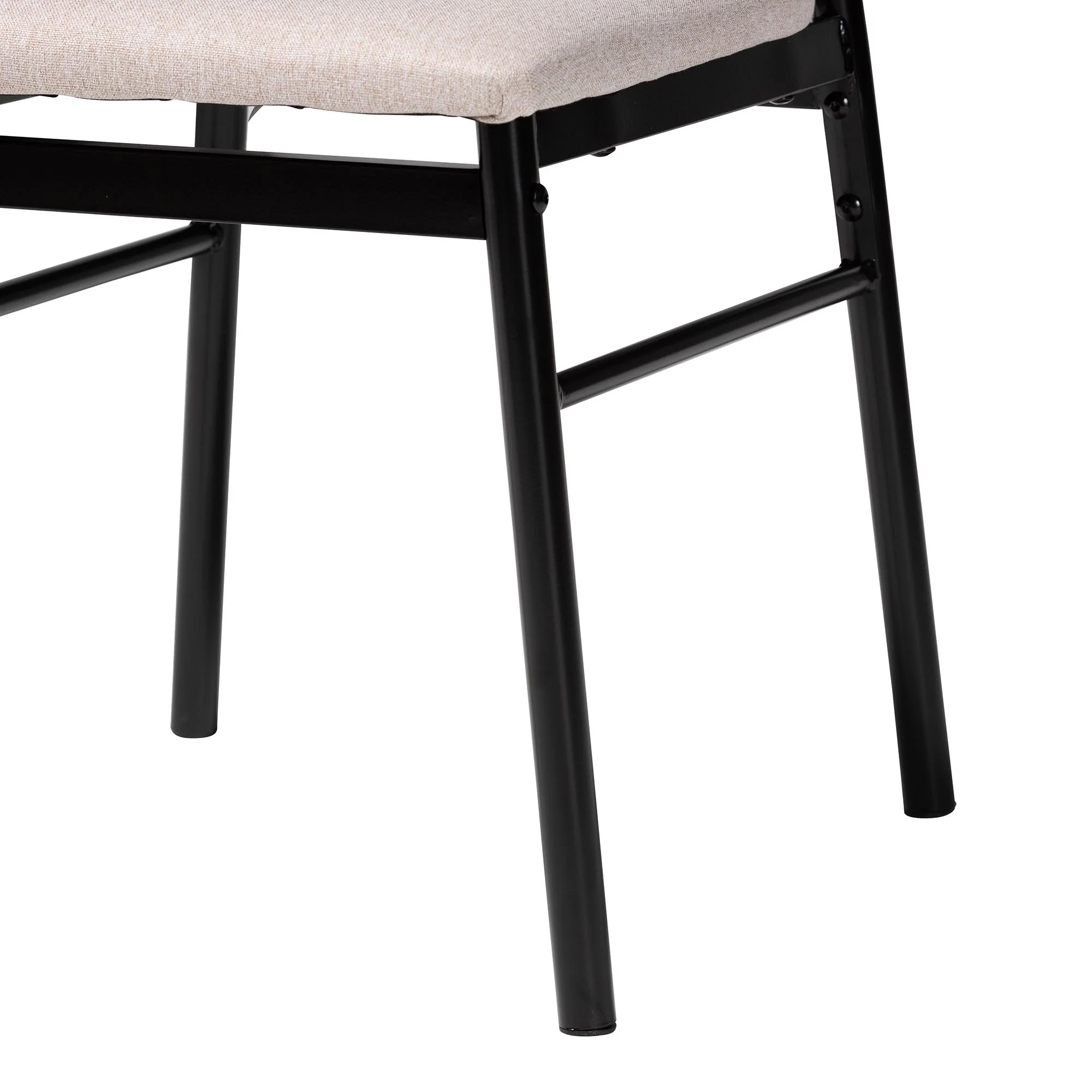 Baxton Studio Arnold Modern Industrial Beige Fabric and Metal Dining Set - Image 9