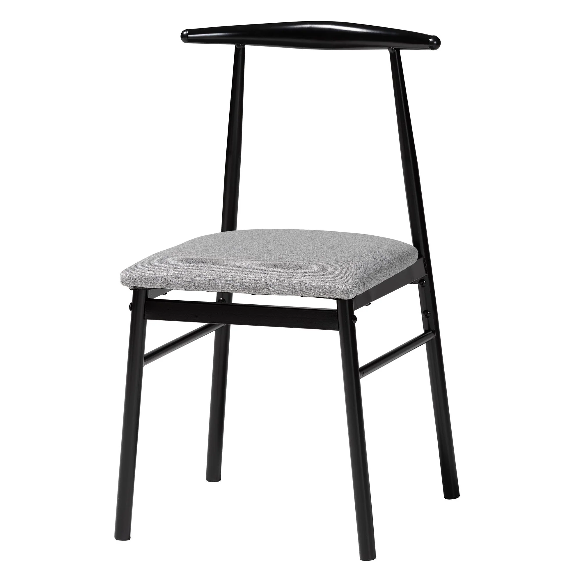 Baxton Studio Arnold Modern Industrial Grey Fabric and Metal Dining Set - Image 5