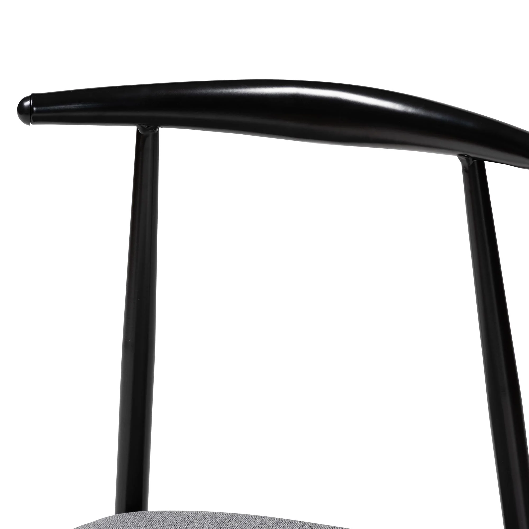Baxton Studio Arnold Modern Industrial Grey Fabric and Metal Dining Set - Image 8