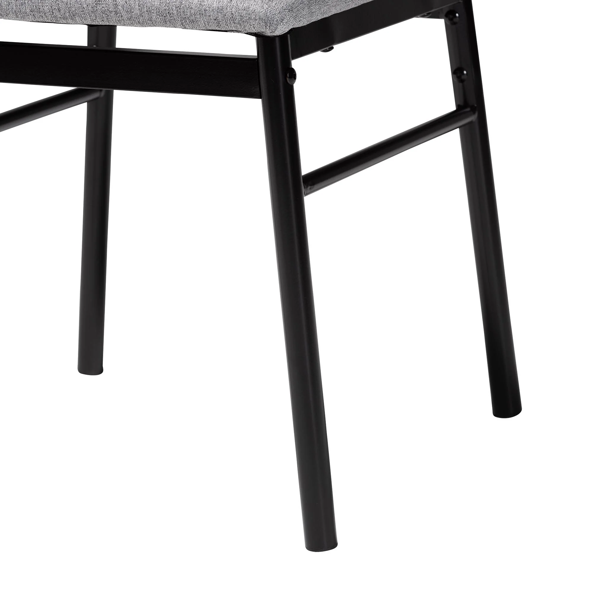 Baxton Studio Arnold Modern Industrial Grey Fabric and Metal Dining Set - Image 9