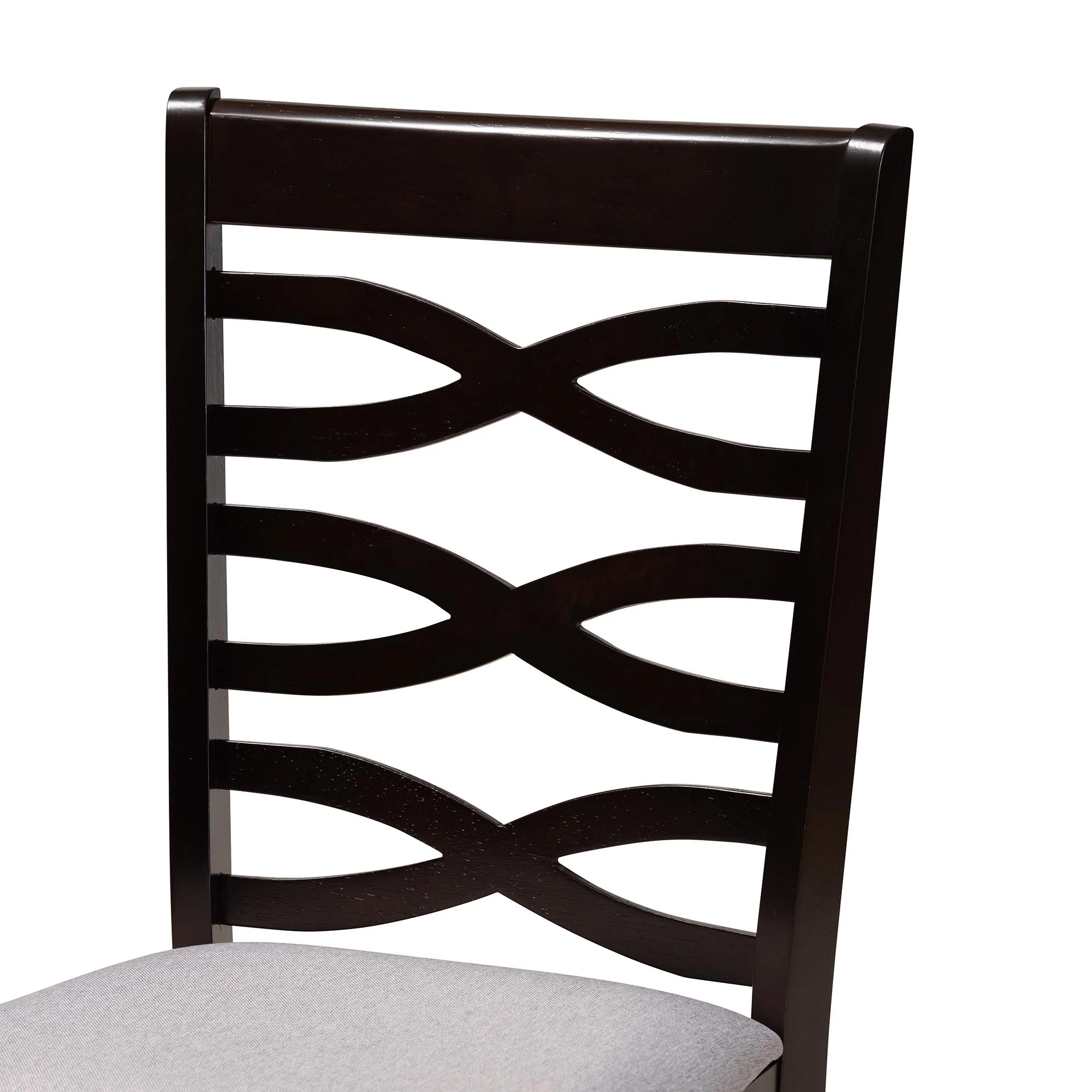 Baxton Studio Aspen Modern Grey Fabric and Dark Brown Finished Wood 5-Piece Dining Set - Image 8