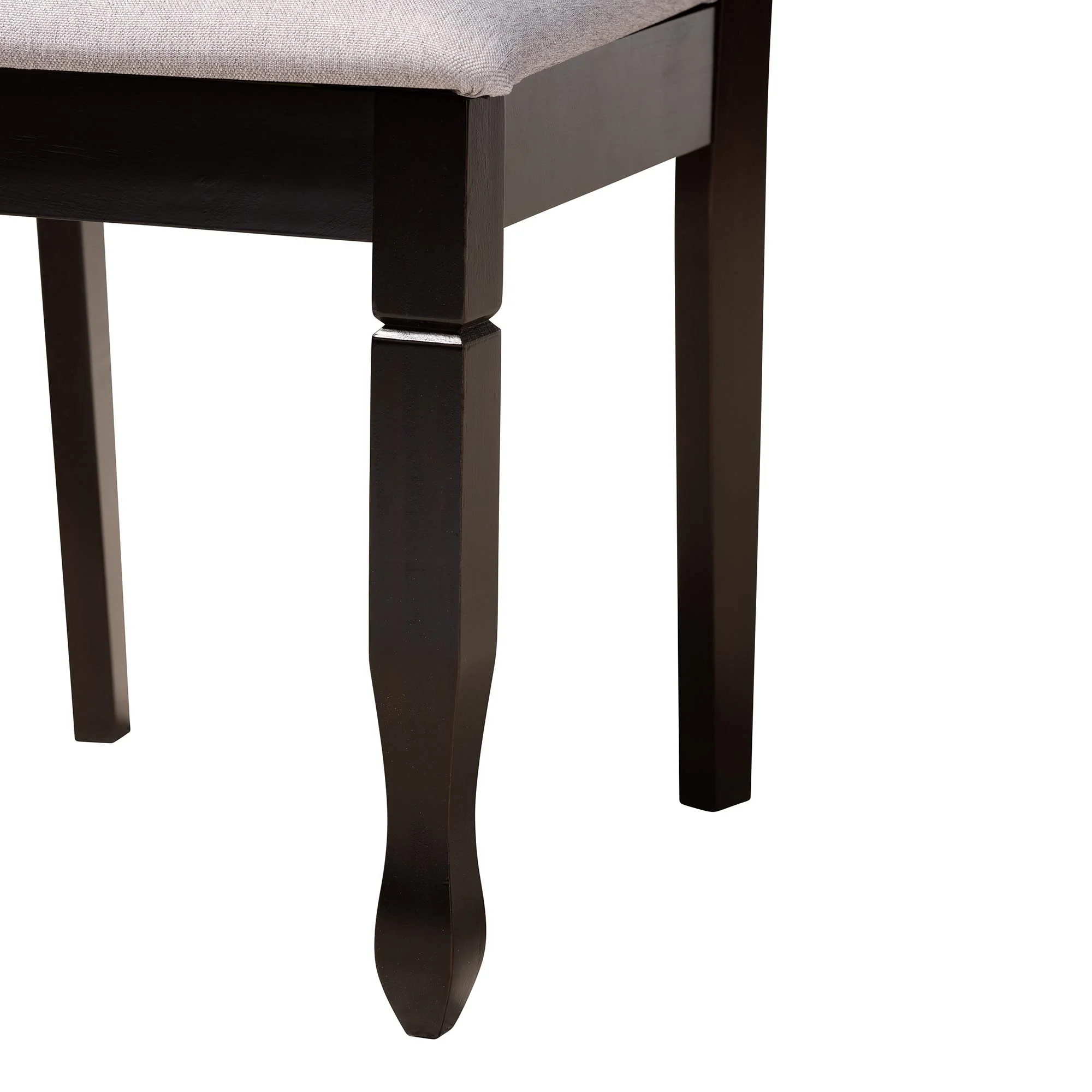 Baxton Studio Aspen Modern Grey Fabric and Dark Brown Finished Wood 5-Piece Dining Set - Image 9