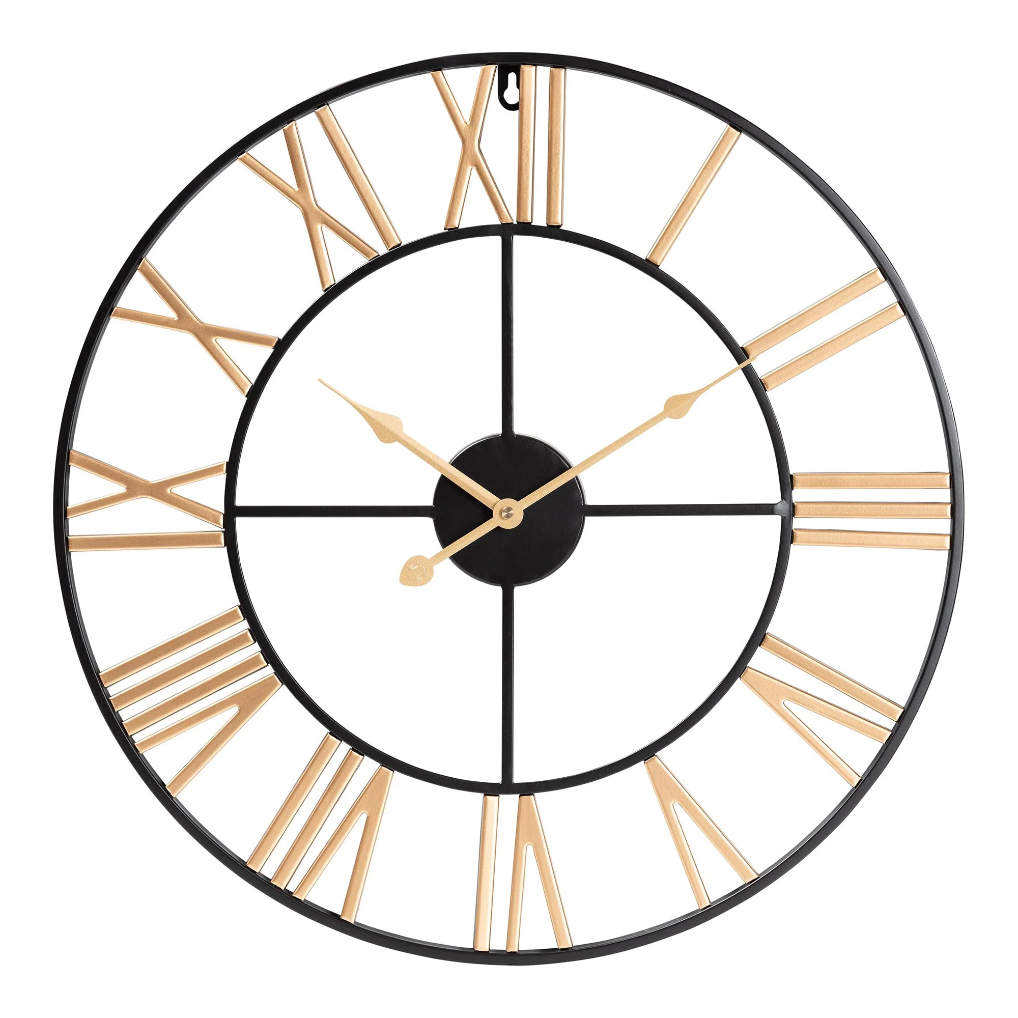 Baxton Studio Auden Modern Industrial Two-Tone Black and Gold Metal Wall Clock - Image 2