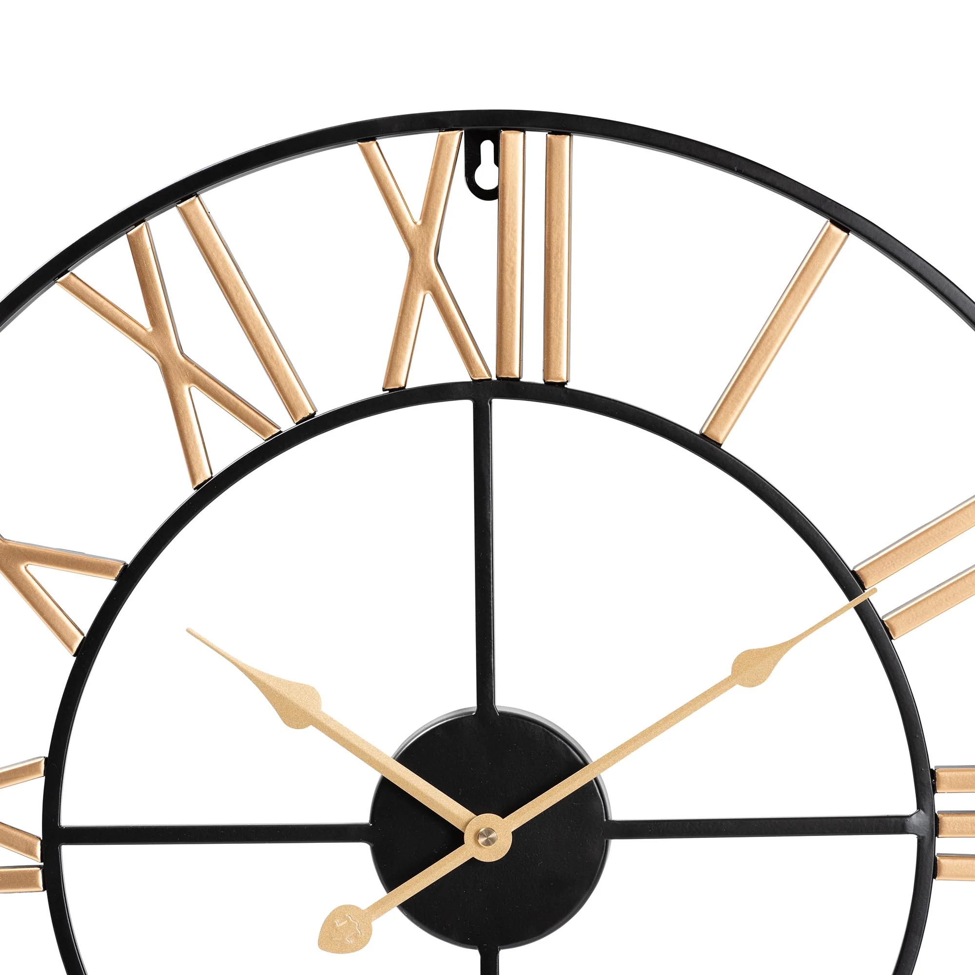 Baxton Studio Auden Modern Industrial Two-Tone Black and Gold Metal Wall Clock - Image 3