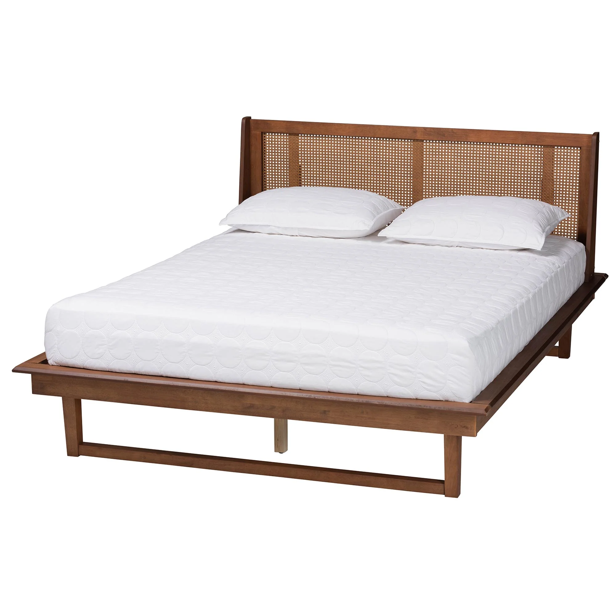 Baxton Studio Aveena Mid-Century Modern Walnut Brown Finished Wood King Size Platform Bed - Image 2