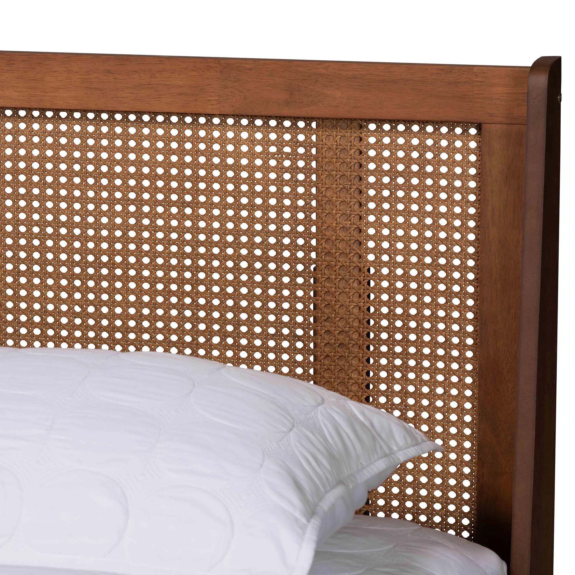 Baxton Studio Aveena Mid-Century Modern Walnut Brown Finished Wood Queen Size Platform Bed - Image 5